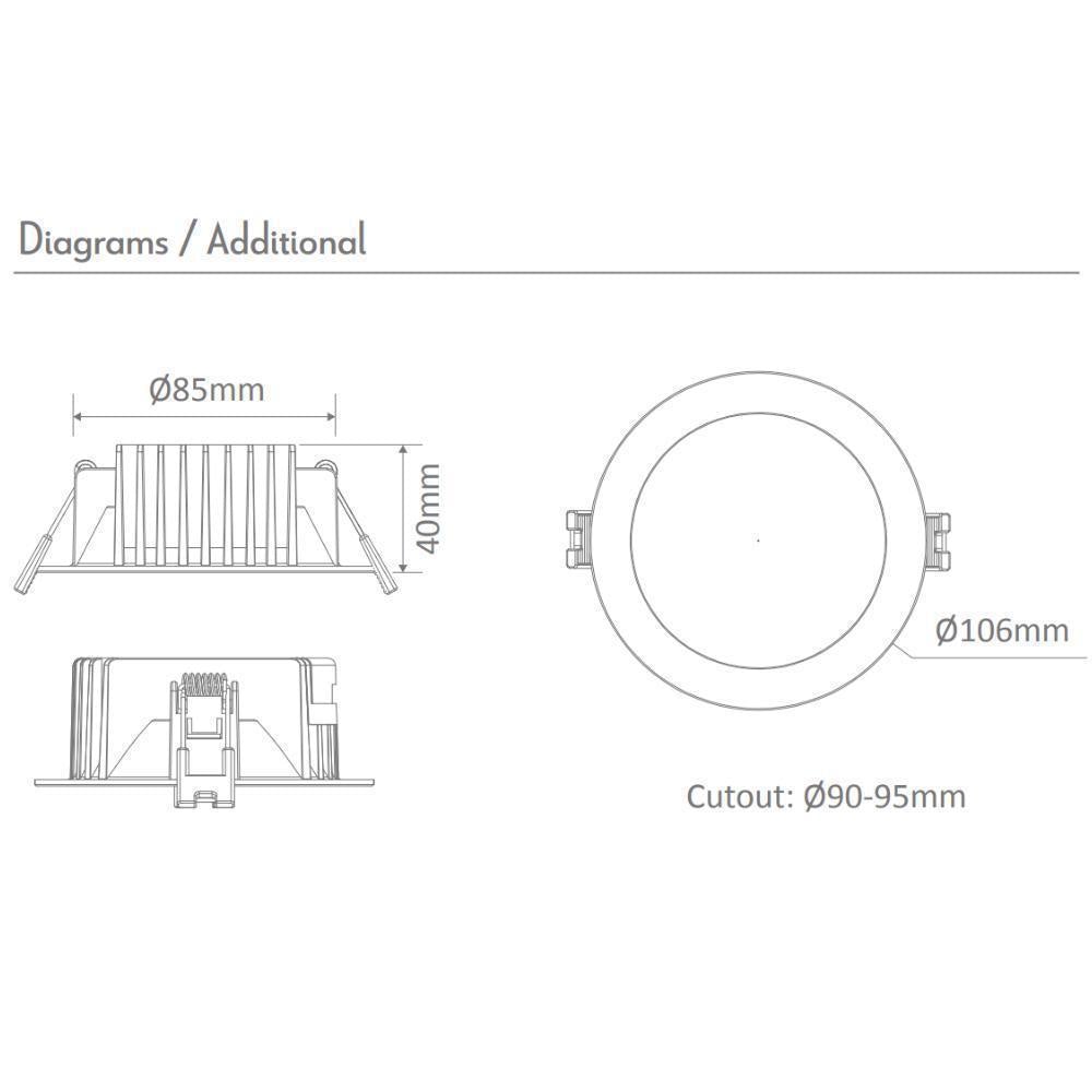 Domus HASTY - 8W Colour Switchable LED Downlight IP54 240V - TRIO