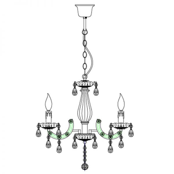 La Spezia 5-Light Acrylic Chandelier Light in Black - LL002CH005B