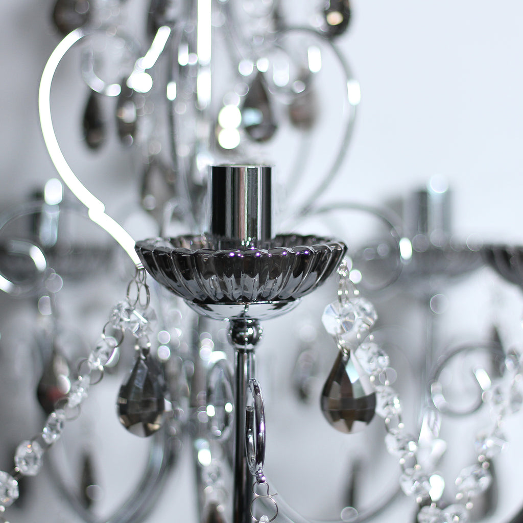 Rovert 8 Light Large Chandelier Chrome & Smoke - LL002CH109L