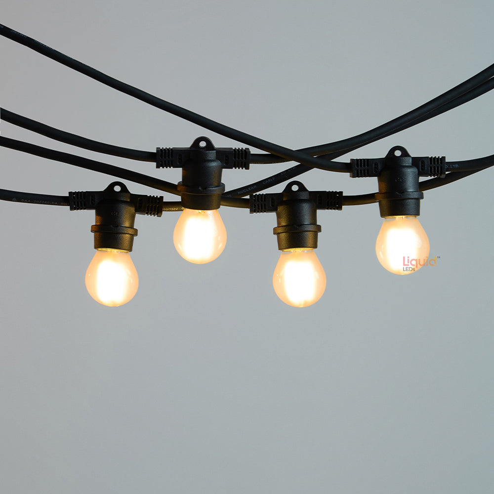 10m Black Festoon String Lights with 10 Bulb 240V