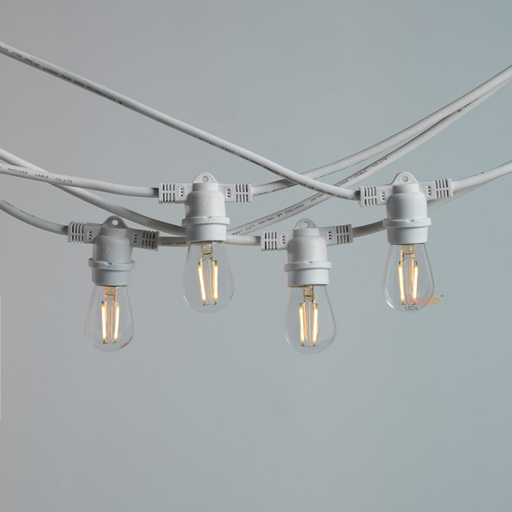 10m White Festoon String Lights with 10 Bulb 240V