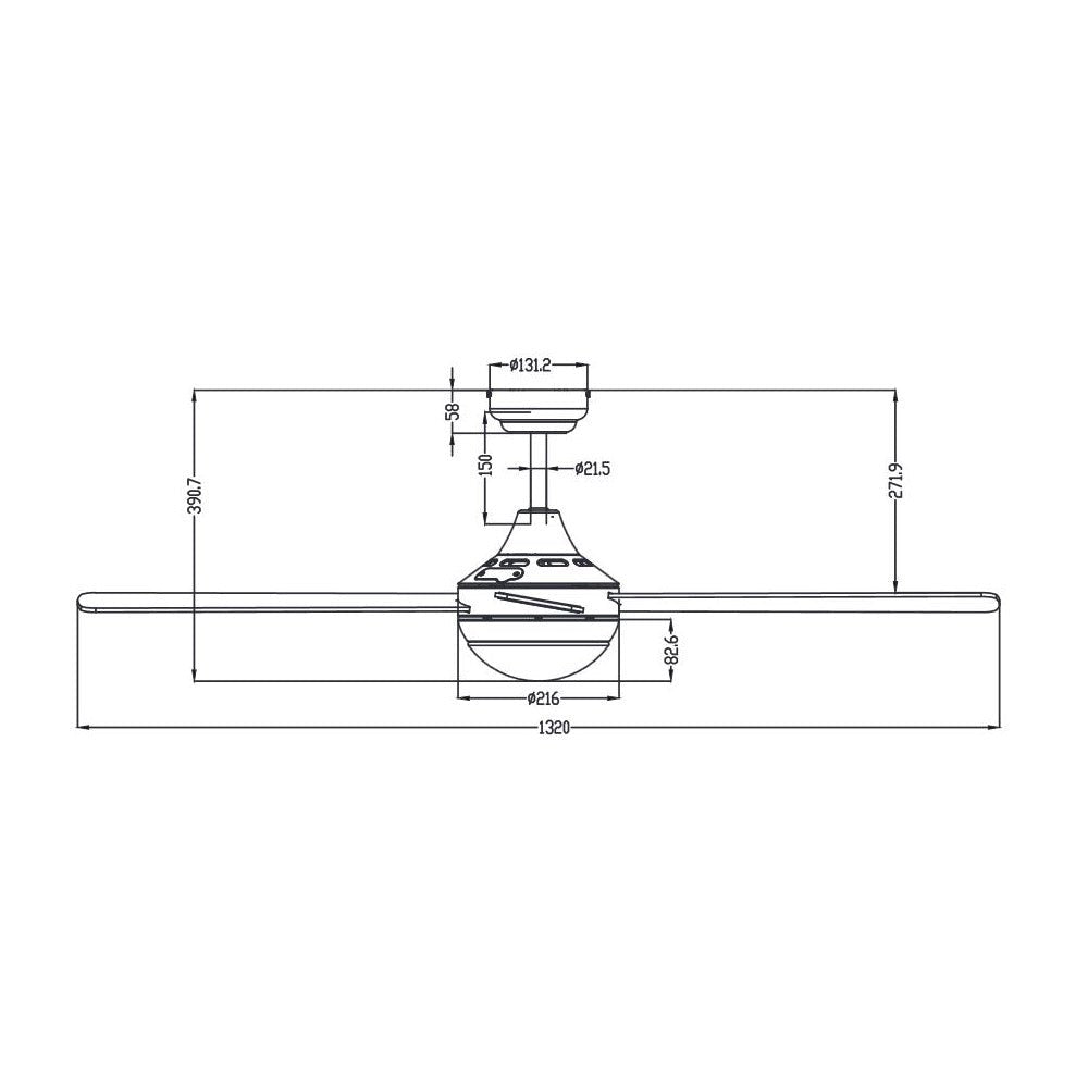 AC Ceiling Fan 52" With LED Light White - MP1248-4-LED/WH-AC Ceiling Fans With Light-3A