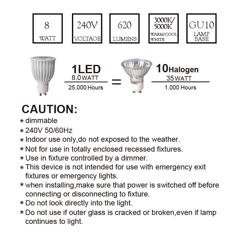 Ultra Bright Aluminium Die-casting Commercial Grade GU10