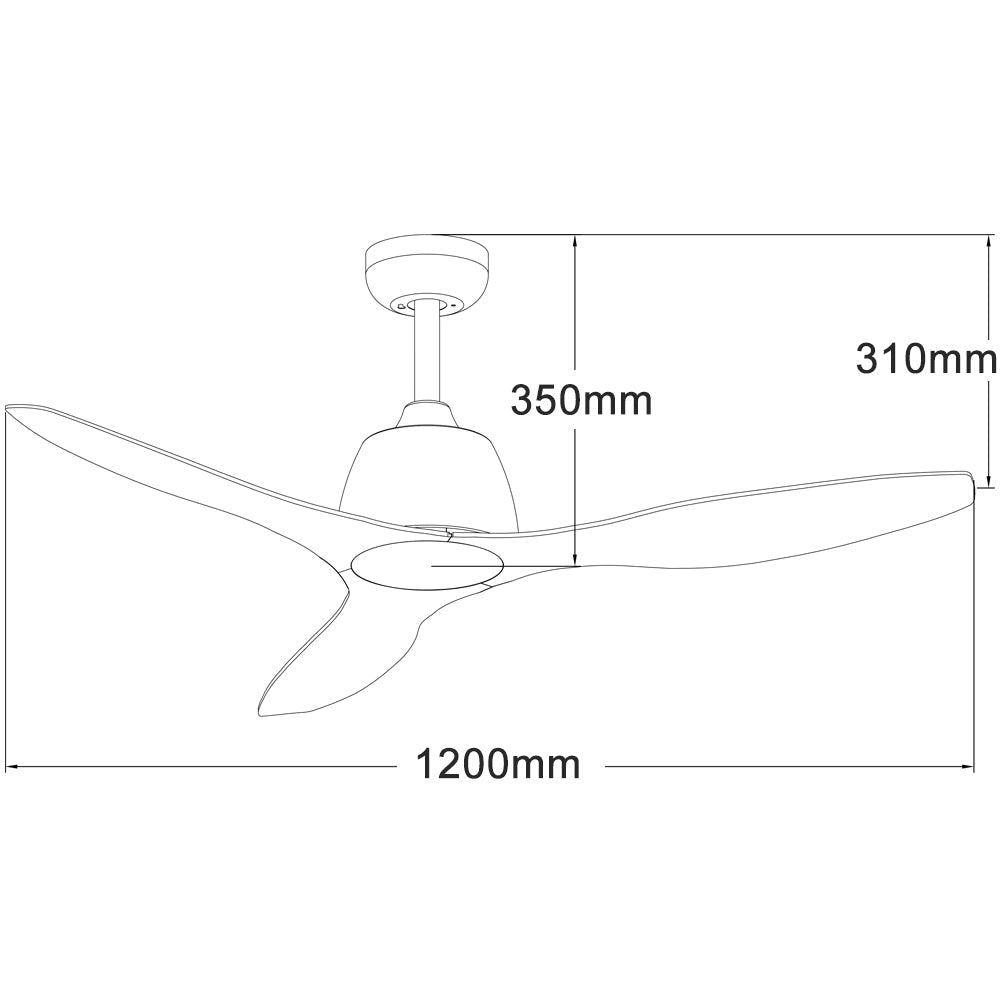 Elite 48" 3 ABS Blade Ceiling Fan Old Bronze Merbau Colour Blade Martec, FANS, elite-48-3-abs-blade-ceiling-fan-only-old-bronze-motor-merbau-colour-blade-mef133om