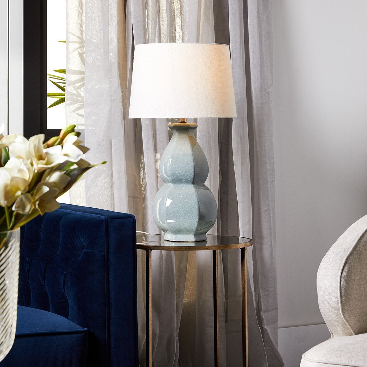 Erica Table Lamp - Duck Egg Blue-Table Lamp-Cafe Lighting and Living
