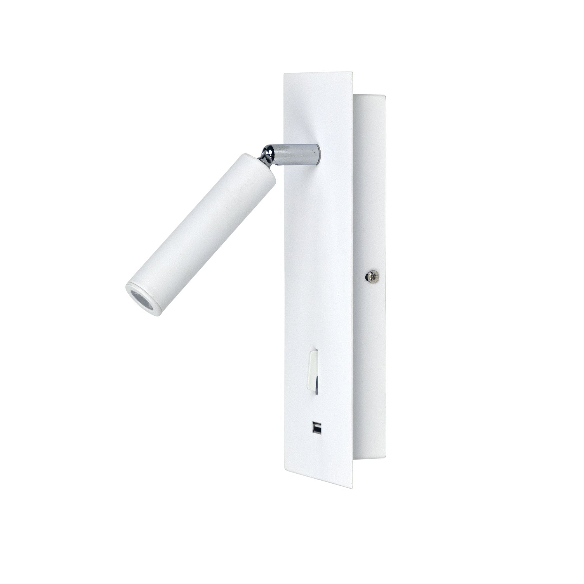 Hotel 3W Wall Light With USB 4000K White - OL52103WH-Wall Sconce-Oriel Lighting