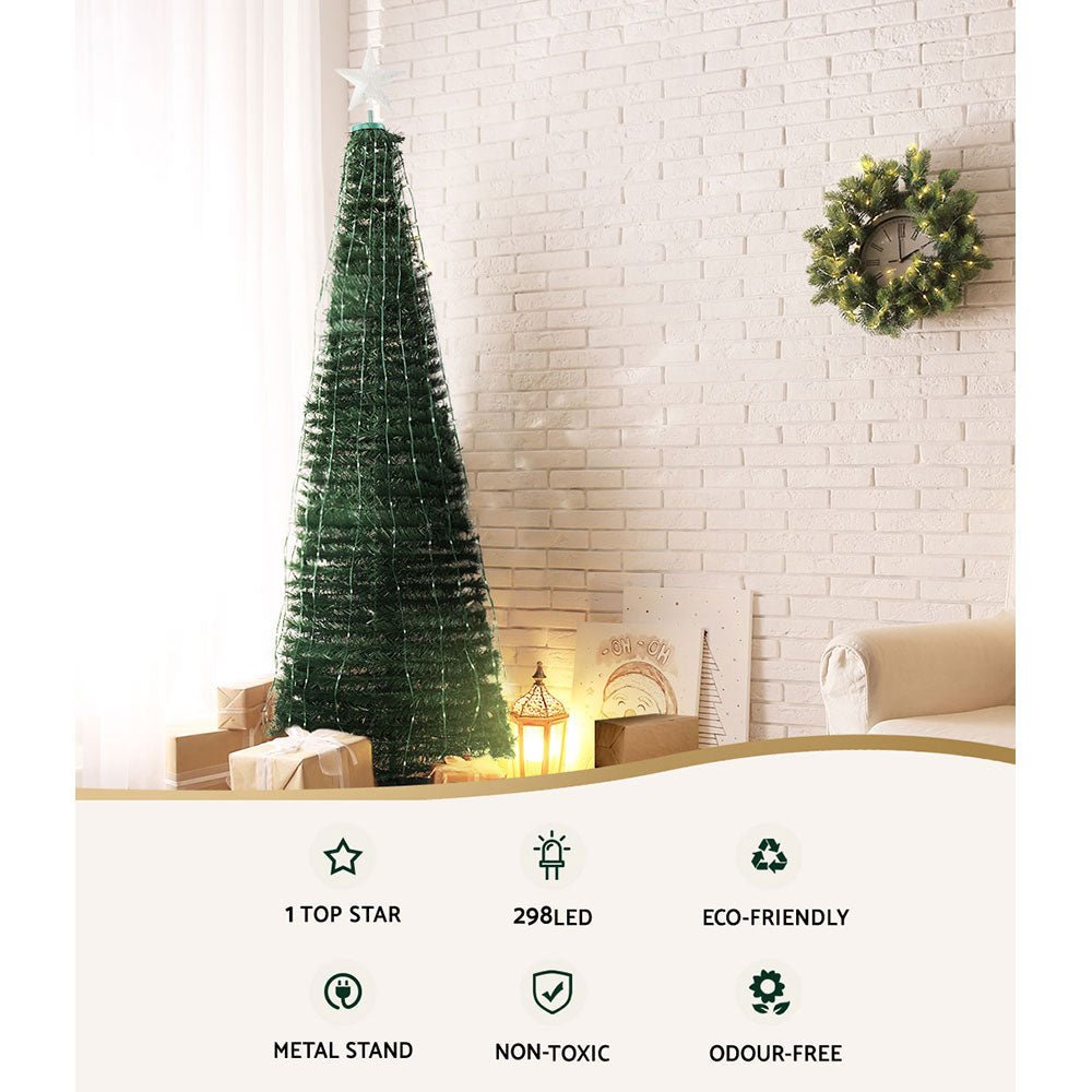 Christmas Tree 1.8M 298 LED Xmas Multi Colour Lights Optic Fibre-Occasions > Christmas-Dropli