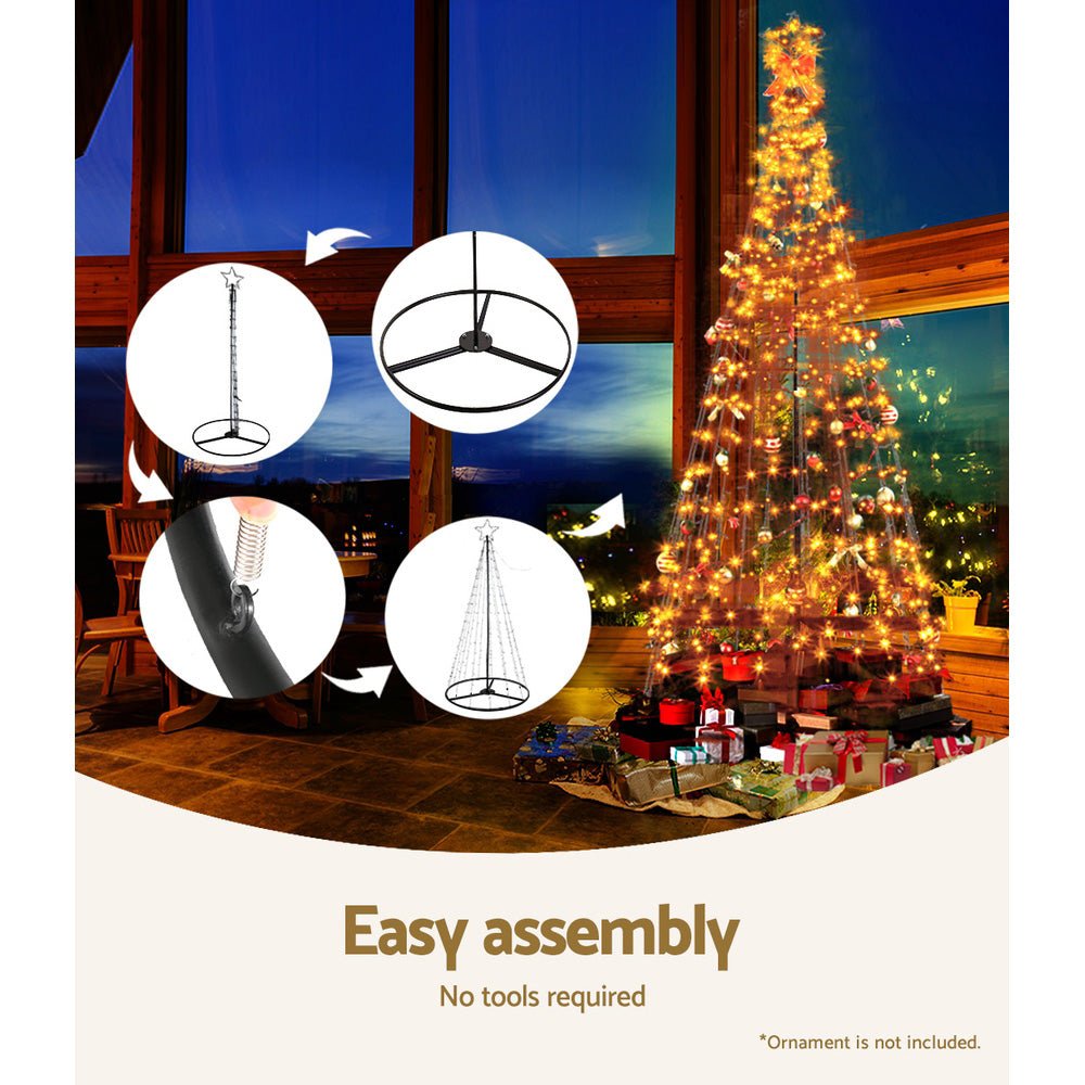 Christmas Tree 2.1M 264 LED Xmas Trees Solar Power Warm White-Occasions > Christmas-Dropli