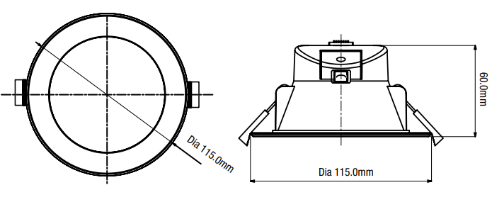 Martec Tradetec Niko 9w Recessed Tricolour LED Integrated Downlight-LED Downlight-Martec