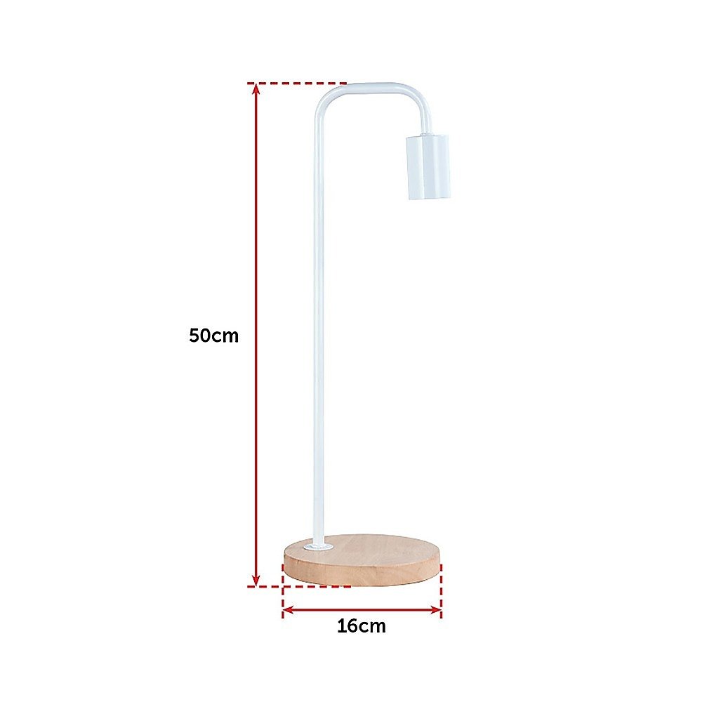 Modern Table lamp Desk Light Timber Base Bedside Bedroom White-Home & Garden > Lighting-Dropli