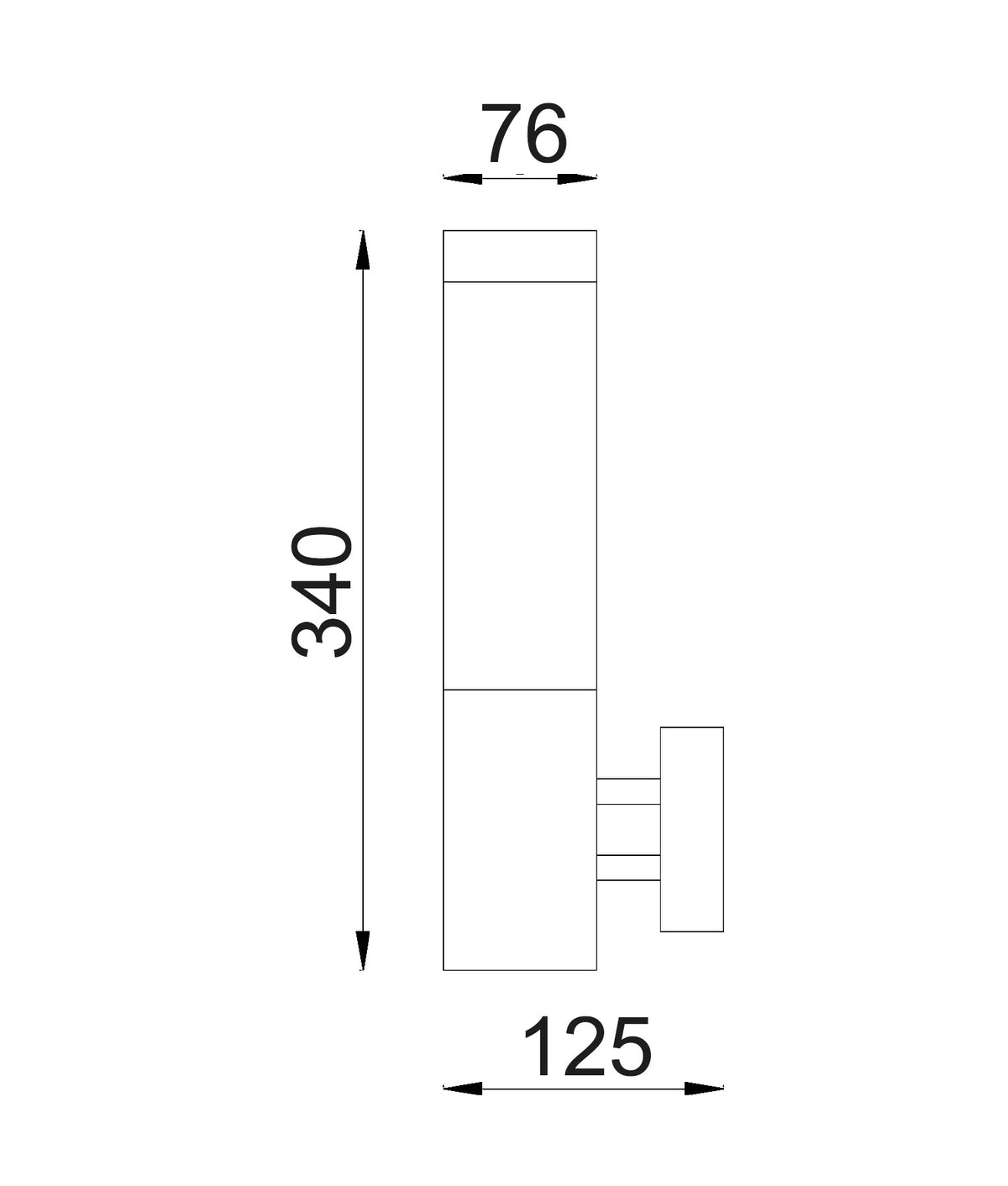 Torre Exterior Wall Light 304 Stainless Steel Black IP44 - TORRE1
