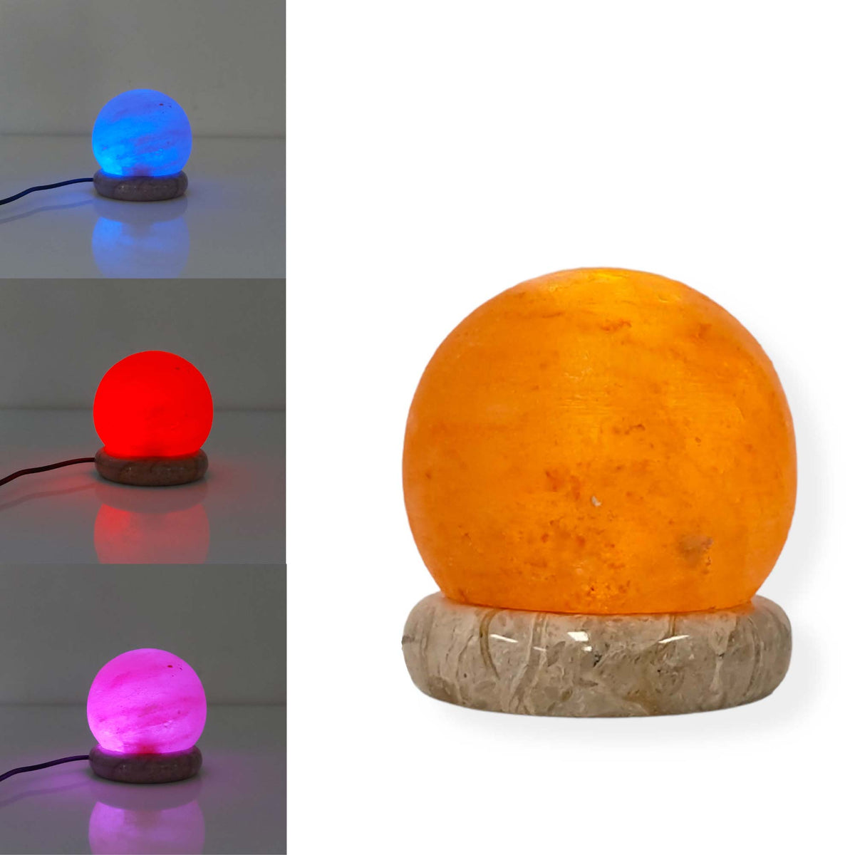 USB Colour Changing Sphere Ball Shape Himalayan Pink Salt Lamp Color Change LED-Himalayan products-The Himalayan Salt Collective