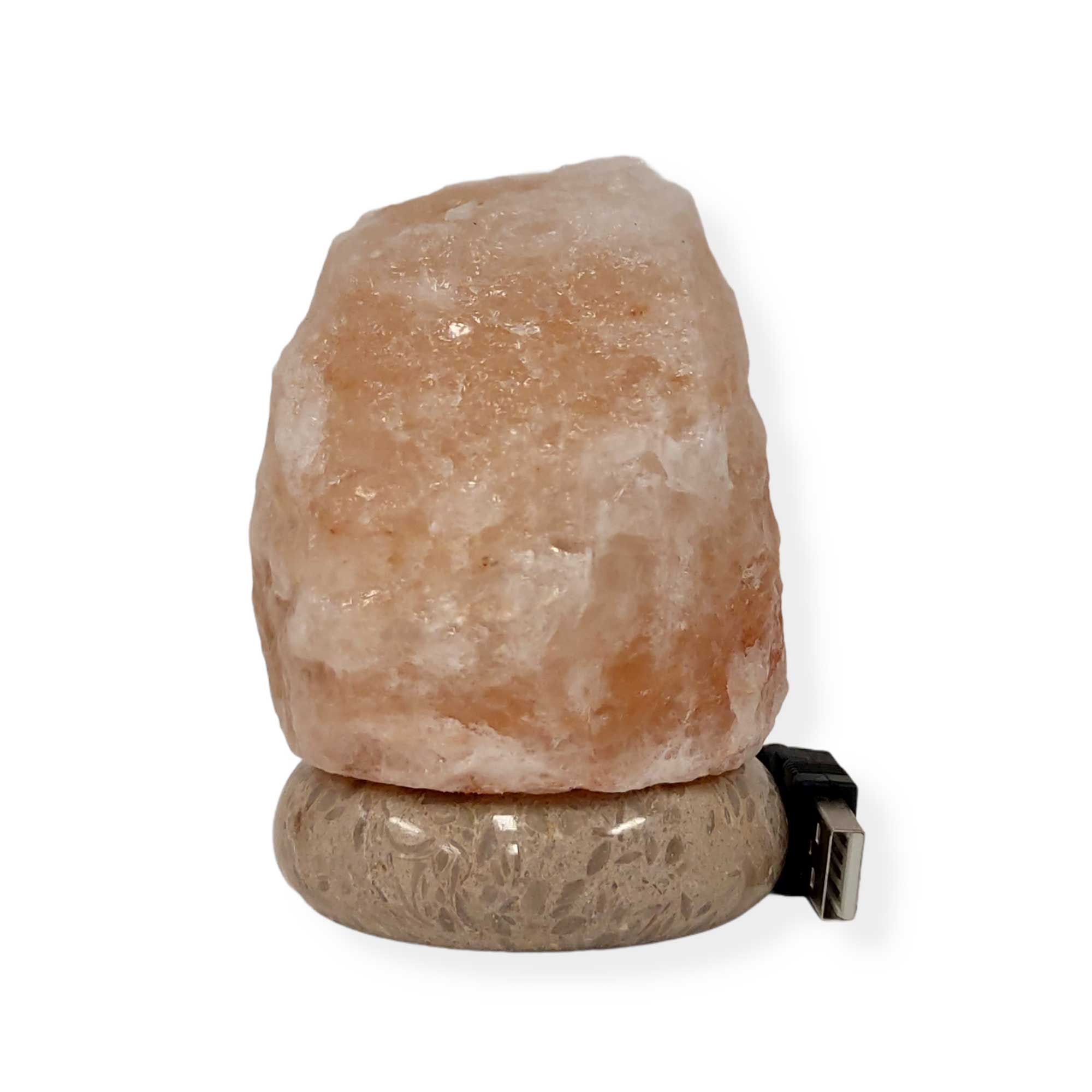 USB Himalayan Pink Rock Salt Lamp - Carved Shape Rocks Light Bulb Decor Lamps-Himalayan products-The Himalayan Salt Collective