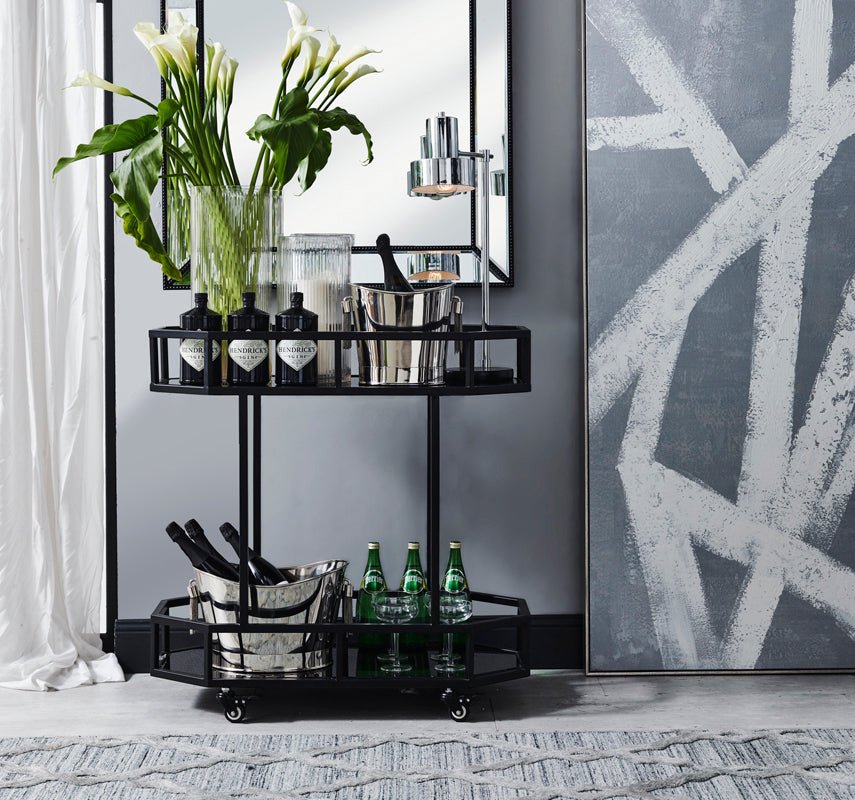 Zeta Wall Mirror - Large Black Cafe Lighting and Living, Living, zeta-wall-mirror-large-black