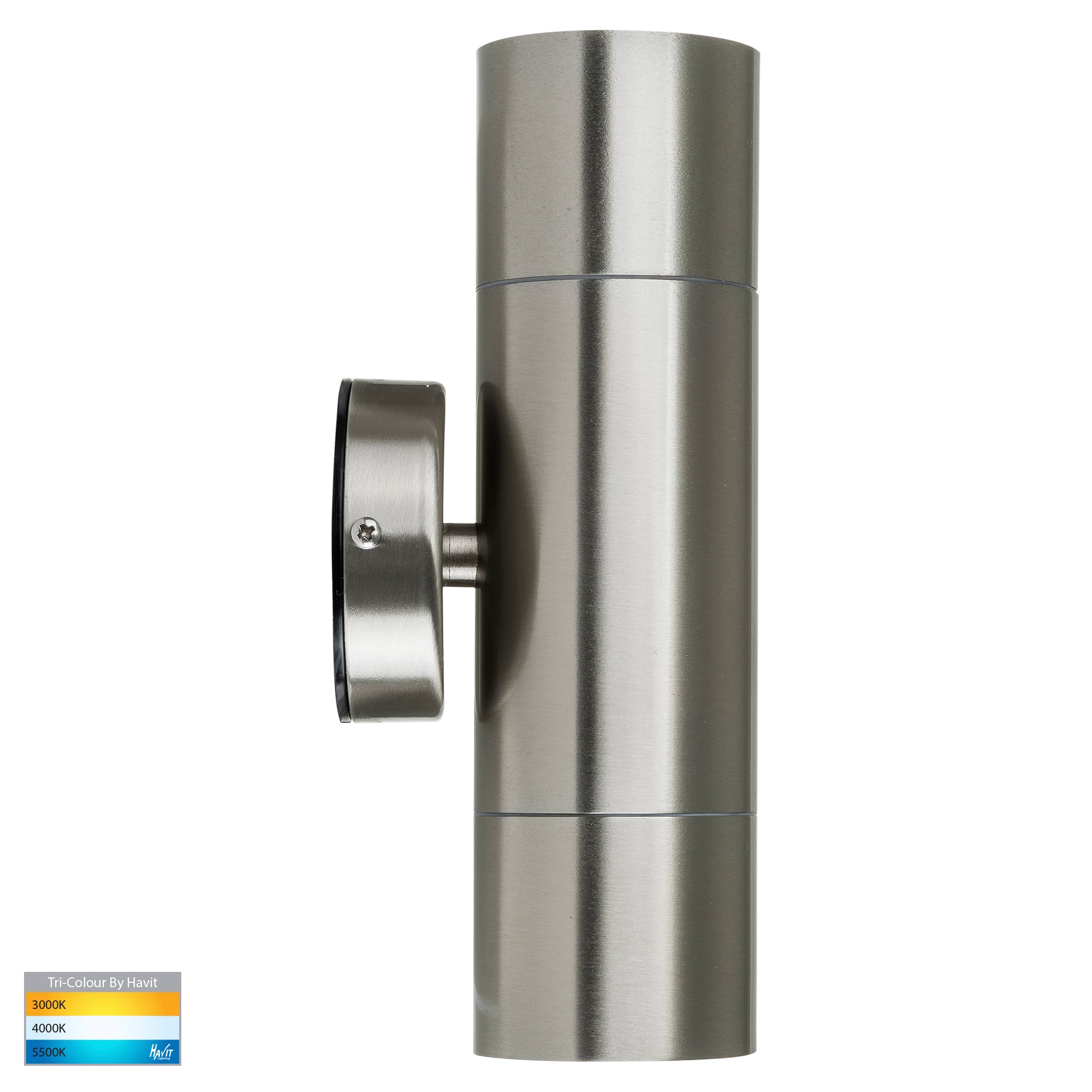 HV1072T - Fortis Stainless Steel TRI Colour Up & Down Wall Pillar Lights