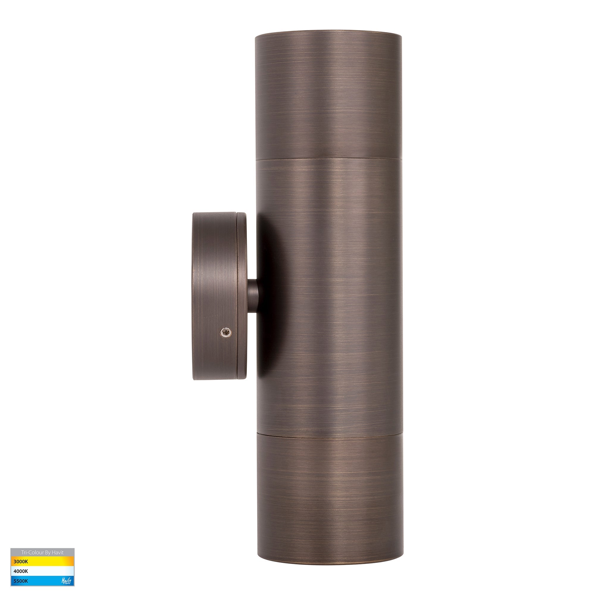 HV1095T-HV1097T - Tivah Antique Brass TRI Colour Up & Down Wall Pillar Lights