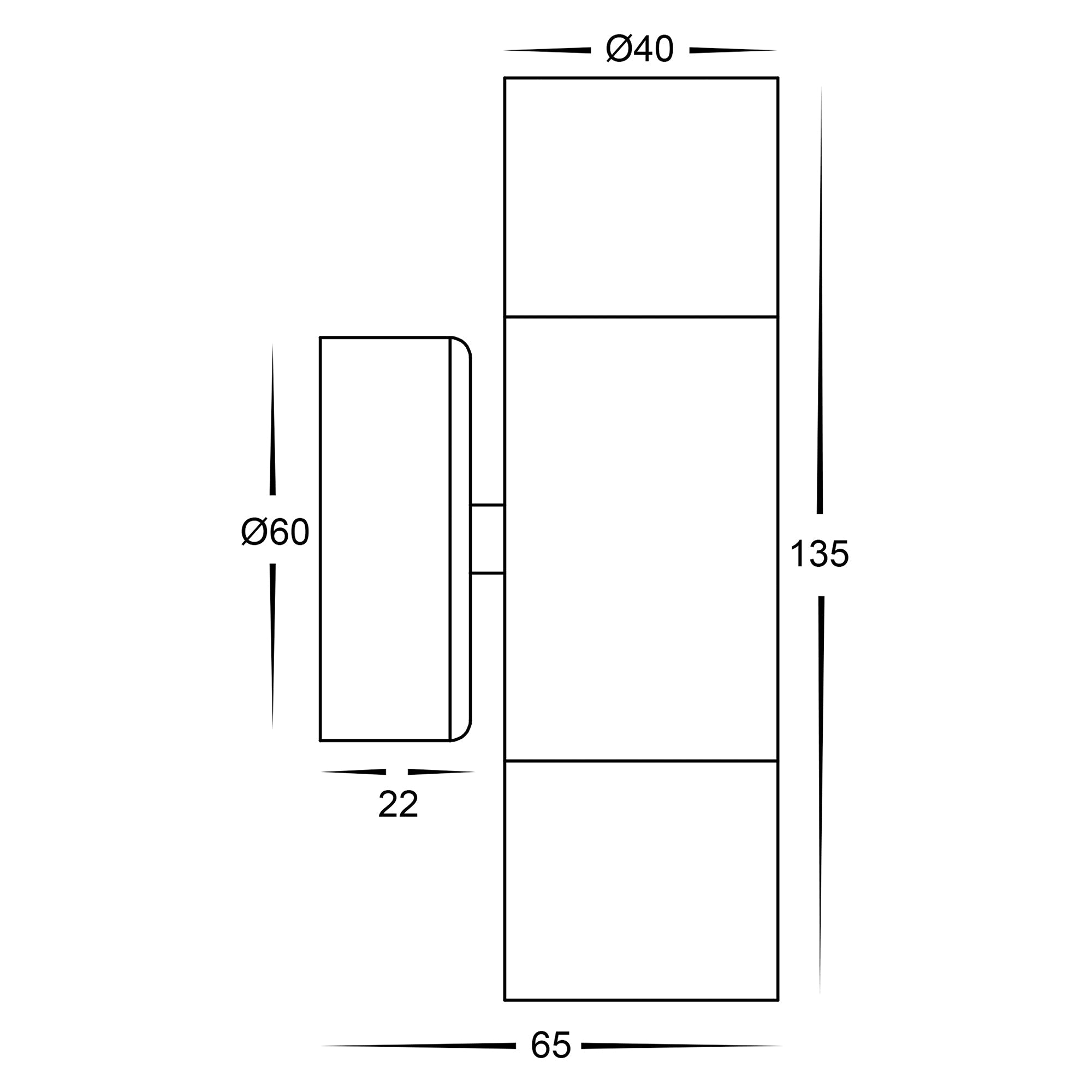 HV1007MR11NW - Mini Tivah 316 Stainless Steel Up & Down Wall Pillar Lights