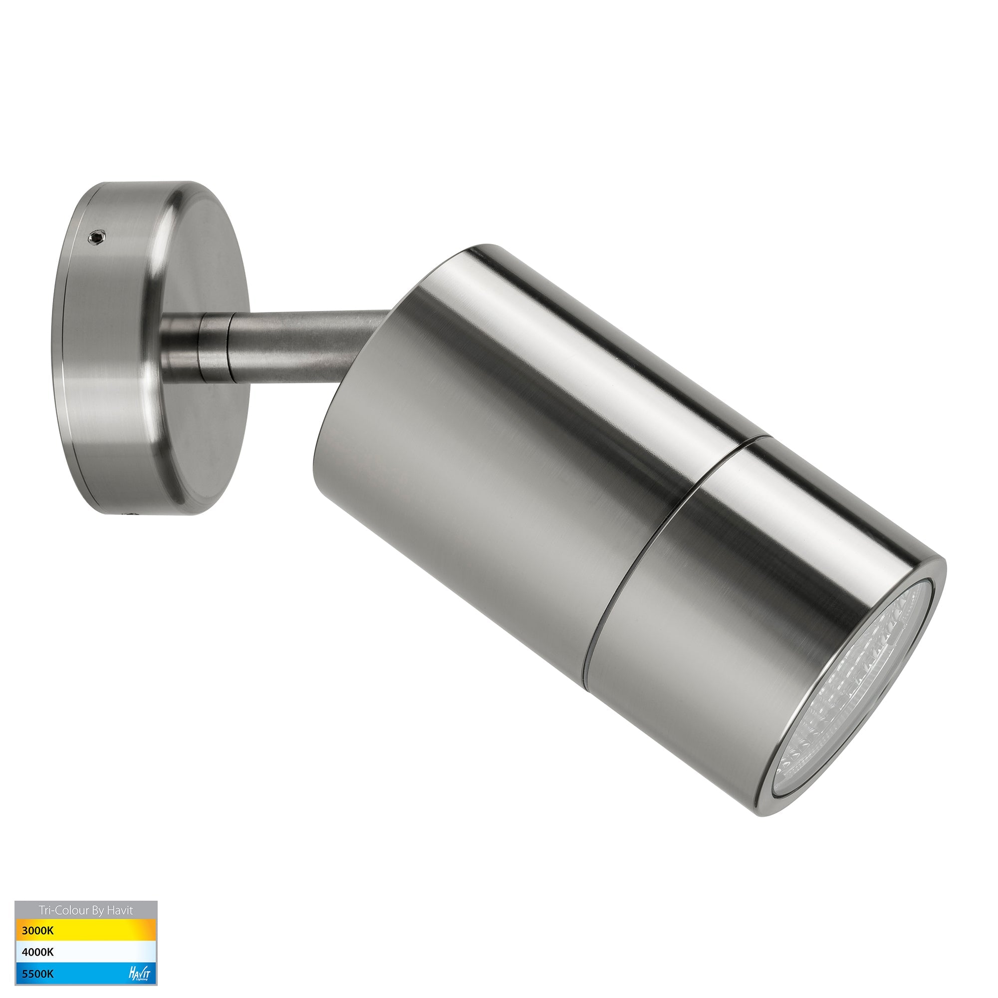 HV1208T - Maxi Tivah 316 Stainless Steel TRI Colour Single Adjustable Wall Pillar Lights