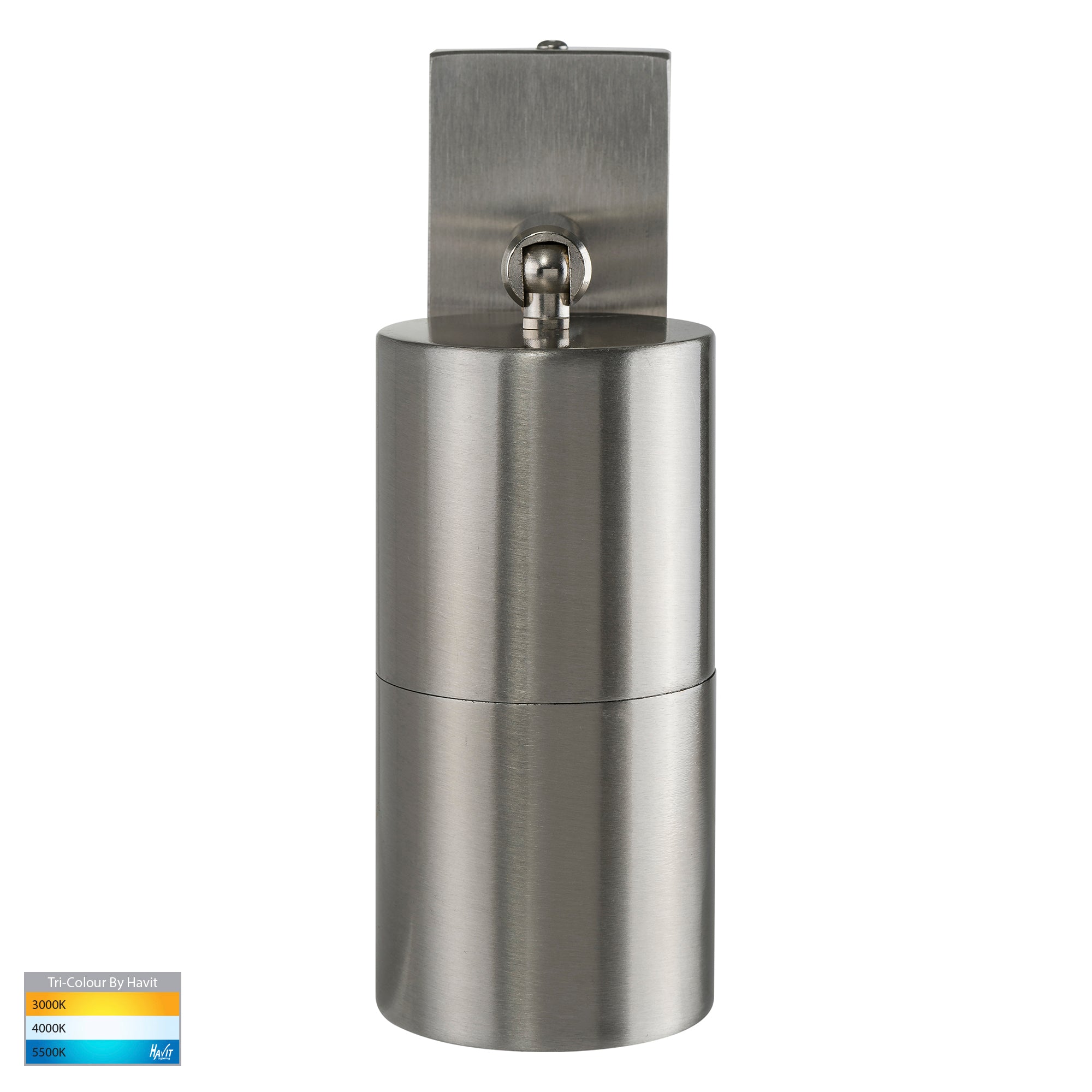 HV1271T - Piaz Stainless Steel TRI Colour Single Adjustable LED Wall Pillar Light