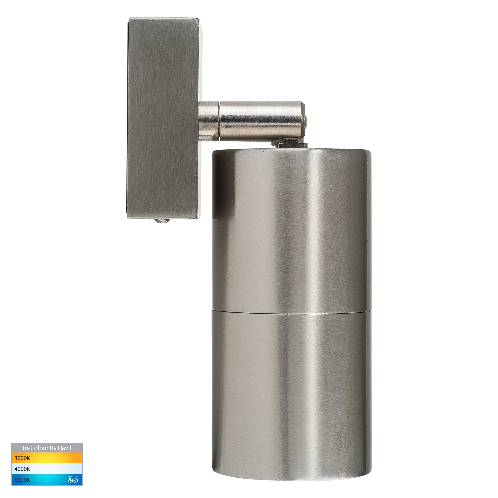 HV1271T - Piaz Stainless Steel TRI Colour Single Adjustable LED Wall Pillar Light