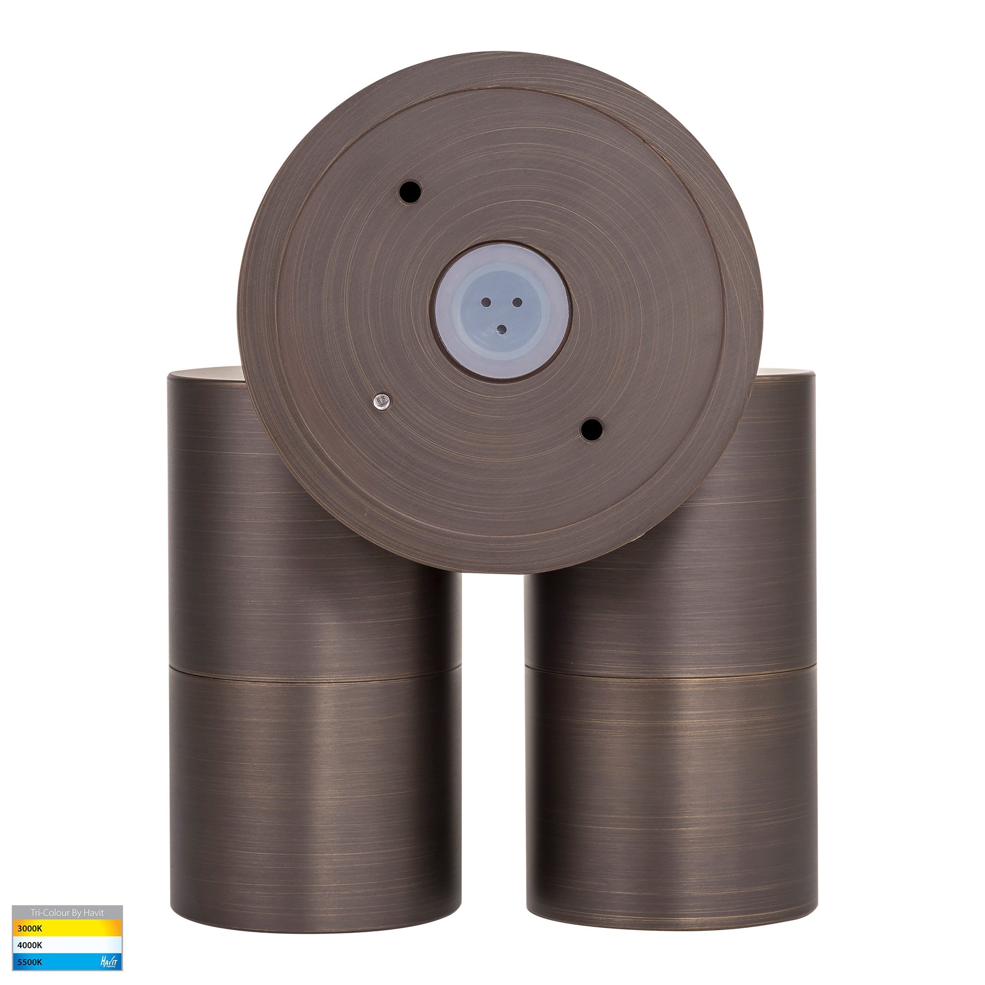 HV1395T-HV1397T - Tivah Antique Brass TRI Colour Double Adjustable Wall Pillar Lights