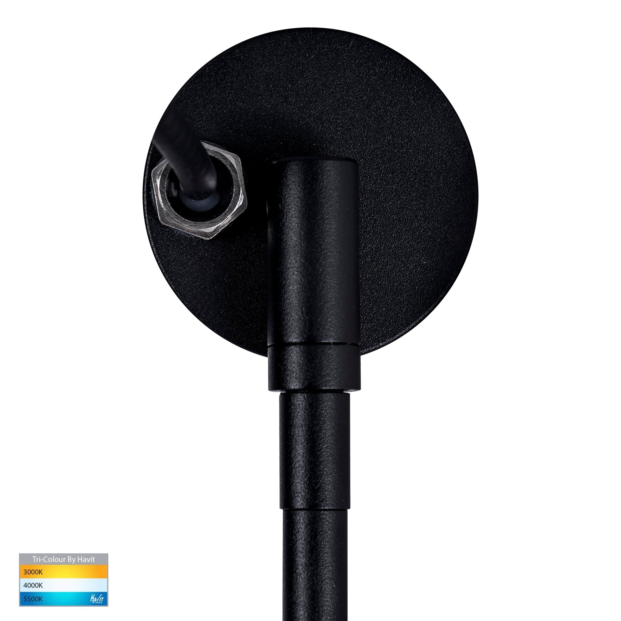 HV1427T-SSBLK - Tivah Black 316 Stainless Steel TRI Colour LED Garden Spike Light