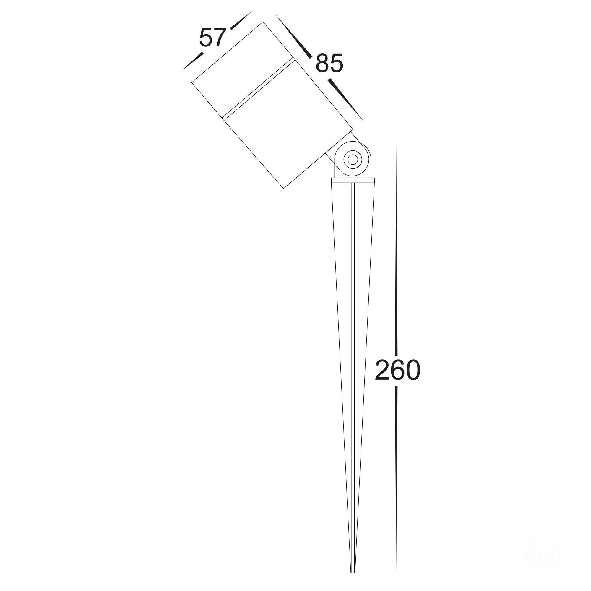 HV1429T-7W - Oasis Black 7w TRI Colour LED Garden Spike Light