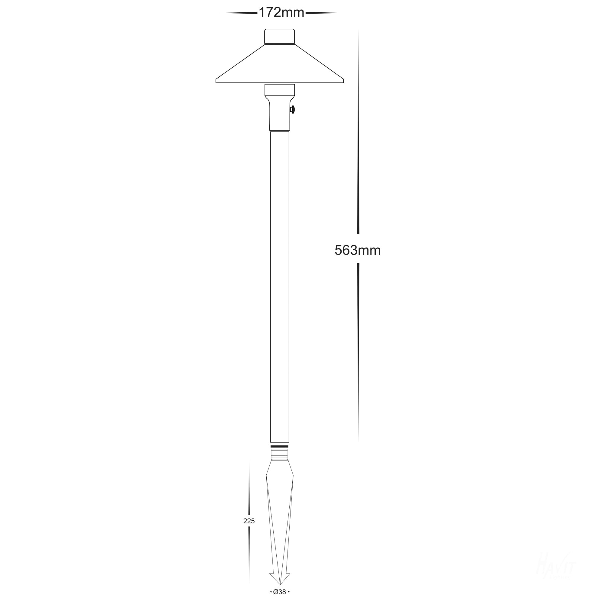 HV1454T - Antic Antique Brass 3.2w LED Garden Spike Lights