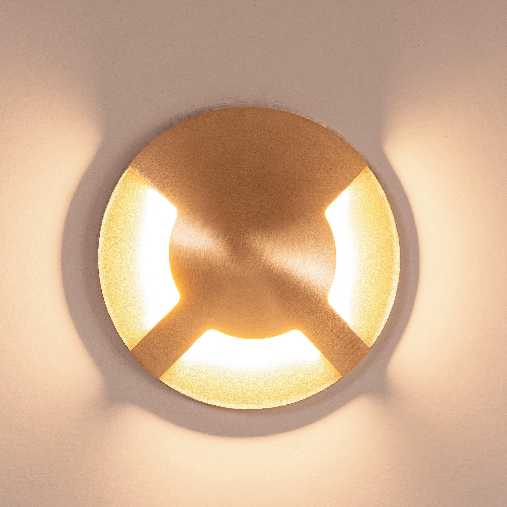 HV19082T-BR - Viale Brass TRI Colour LED Triple Driveway Light
