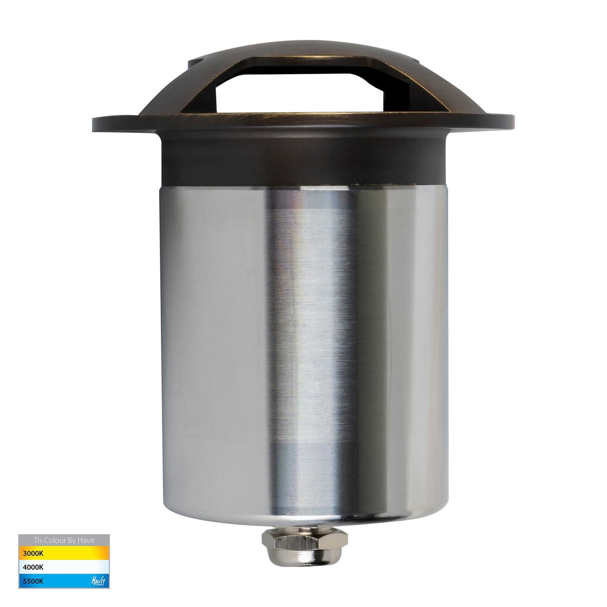 HV19092T-AB - Viale Antique Brass TRI Colour LED Four Way Driveway Light