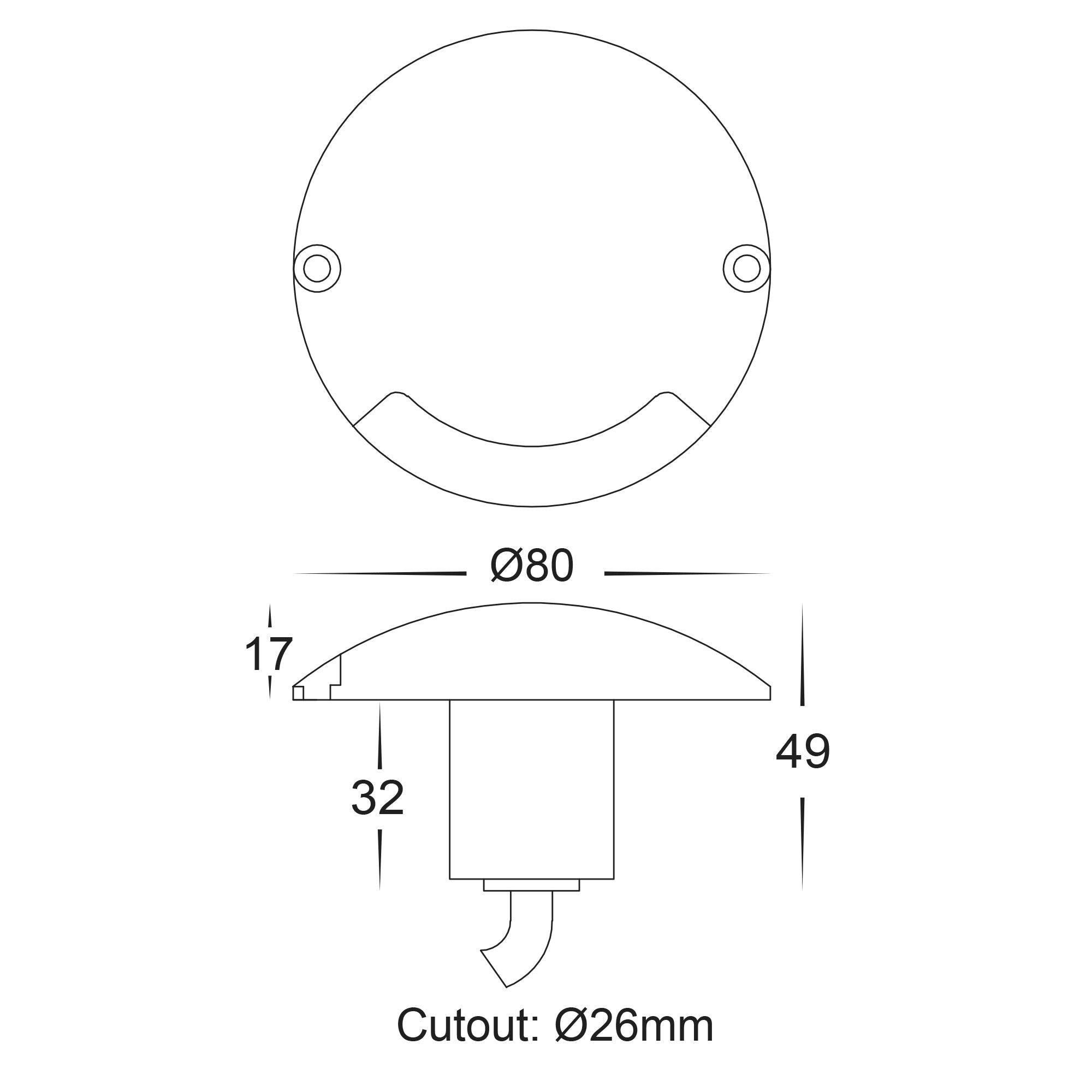 HV2871-SLV - Dome Silver Aluminium LED One Way Deck Lights