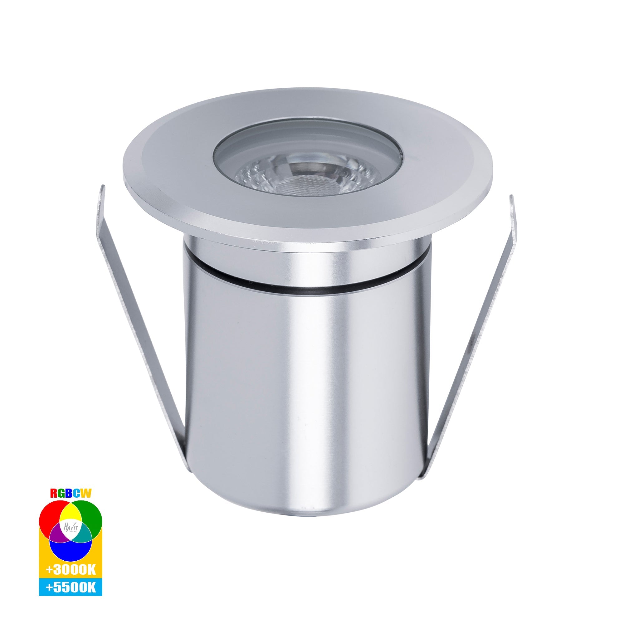 HV2882RGBCW-SLV - Elite RGBCW Silver Aluminium LED Deck or inground lights