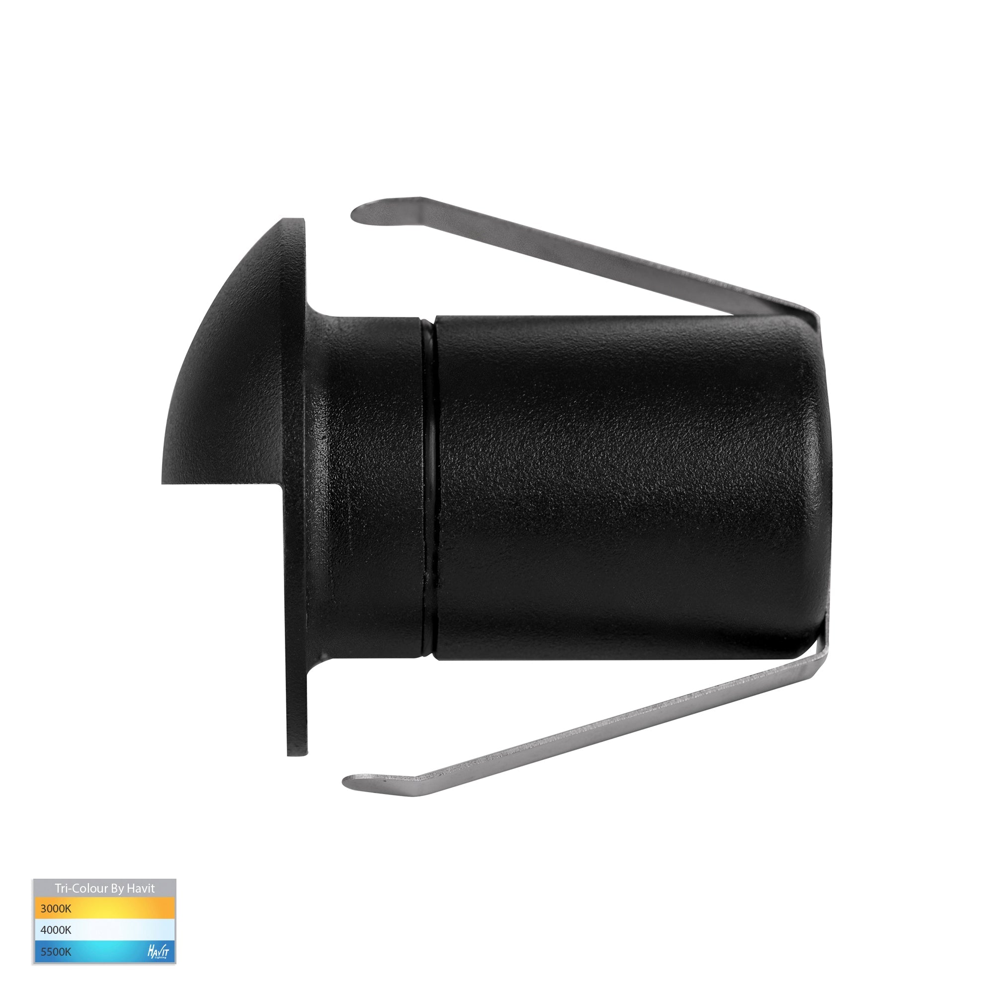 HV2883T-BLK-12V - Elite Black Aluminium LED Wall or Step Light with Eyelid