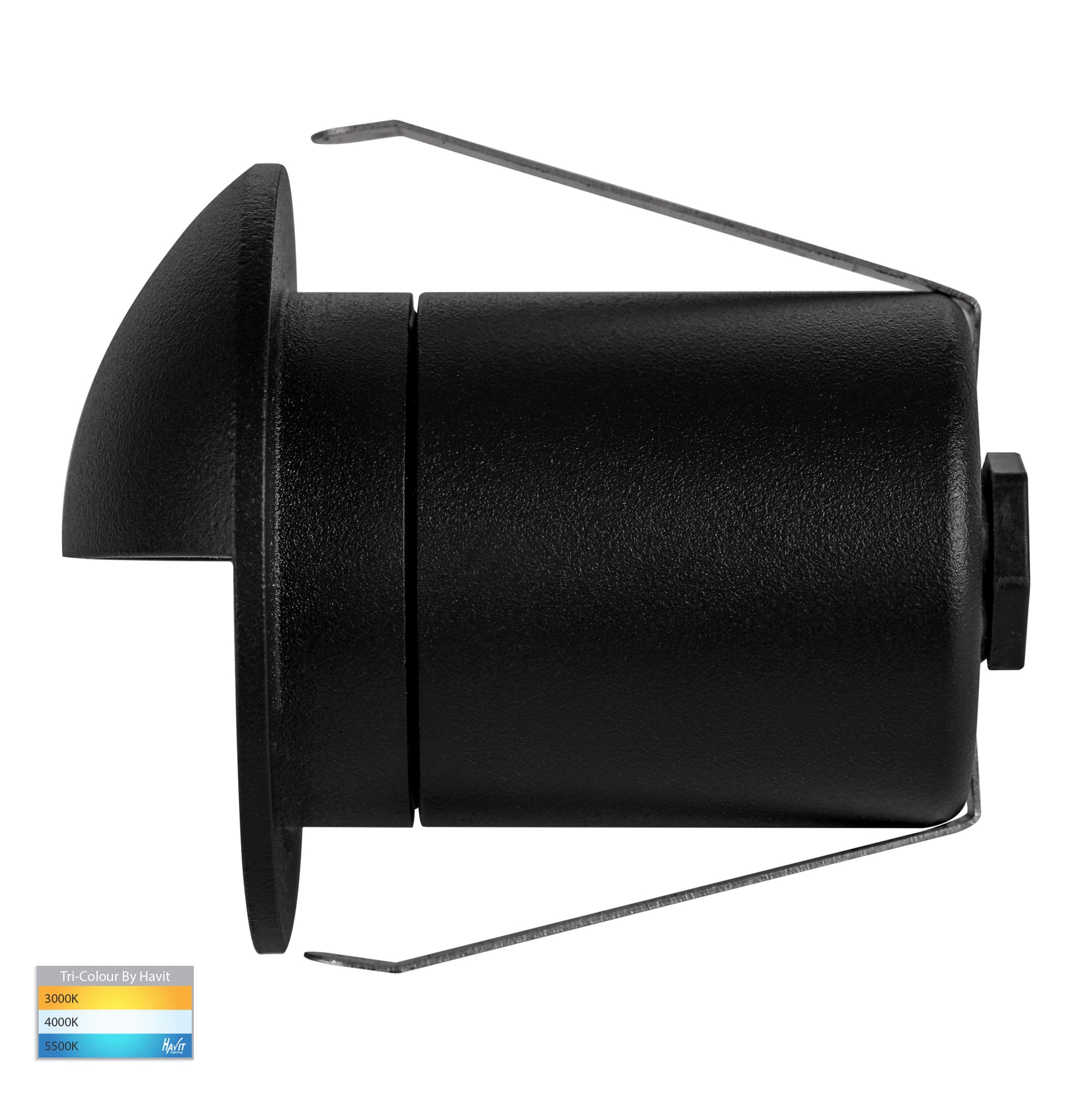 HV2884T-BLK-12V - Elite Black Aluminium LED Wall or Step Light with Eyelid