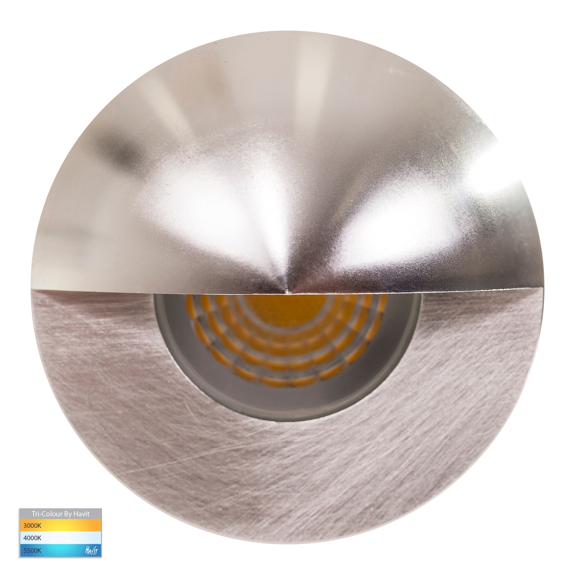HV2884T-SLV-12V - Elite Silver Aluminium LED Wall or Step Light with Eyelid