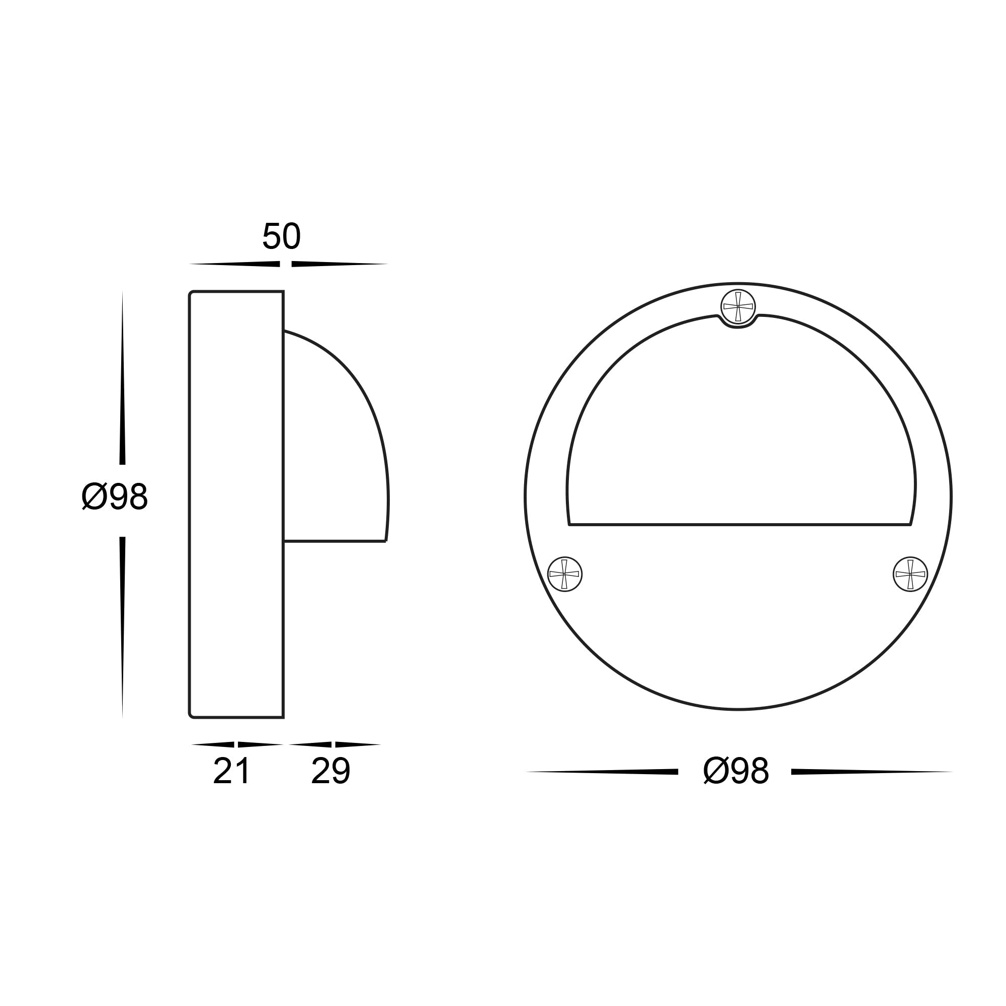 HV2923T-WHT | HV2924T-WHT - Pinta White Step Lights with Eyelid