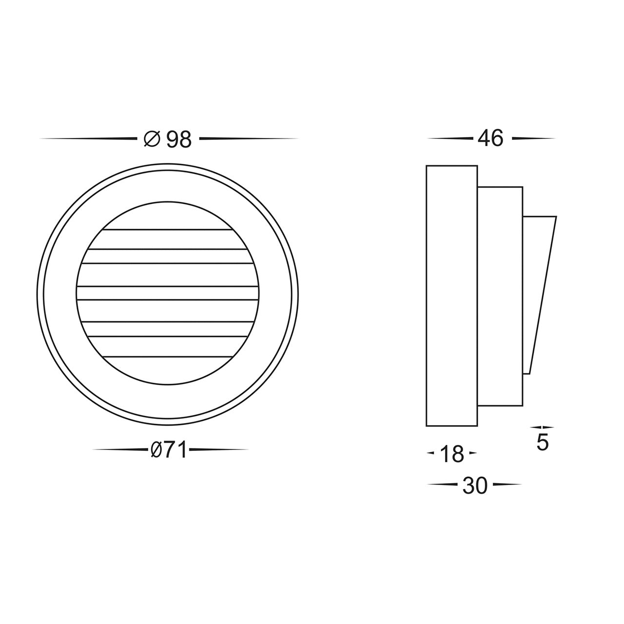 HV2925T-12V - Pinta Black Louvered Step Lights