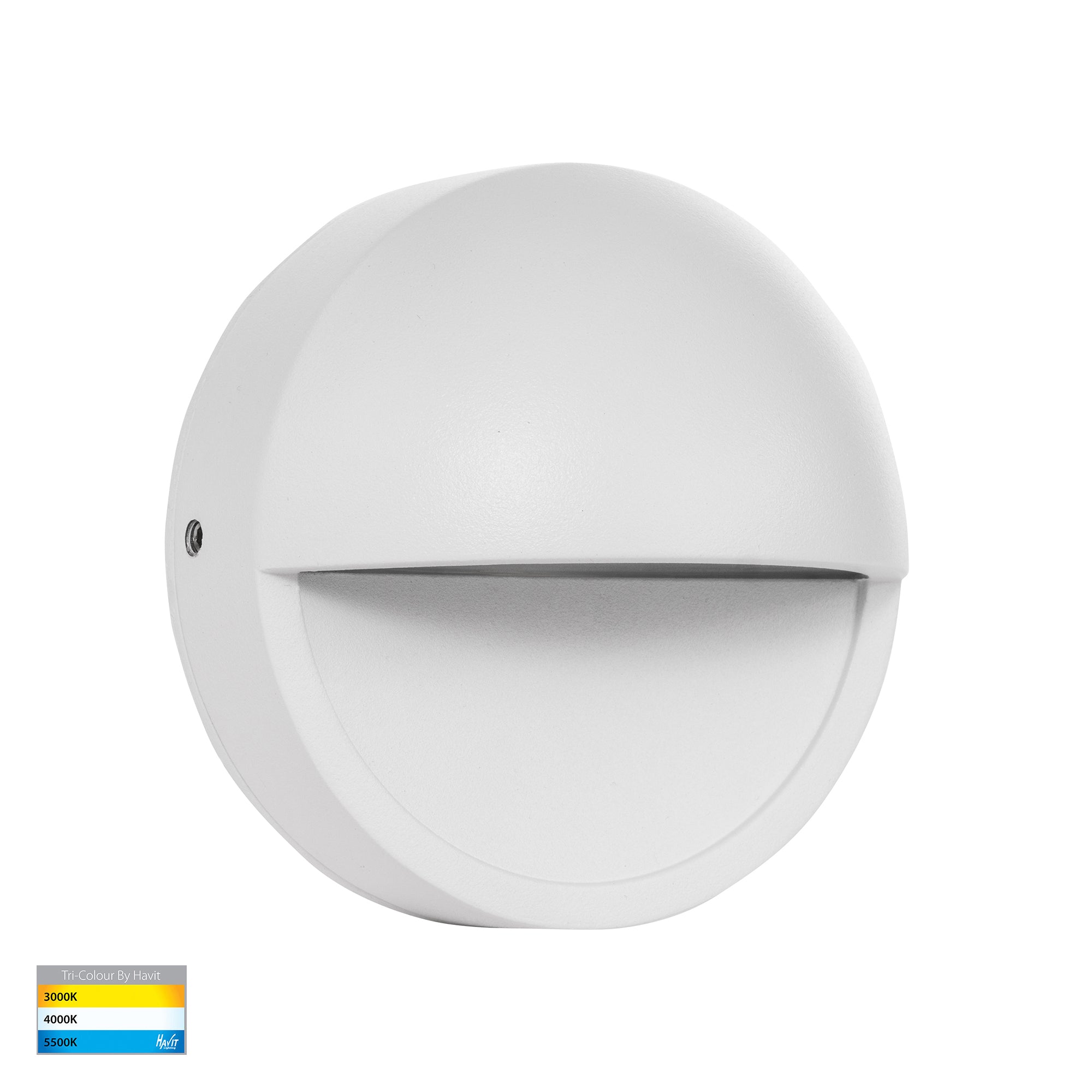 HV2928T-WHT-12V | HV2928T-WHT-240V - Veko White Step Lights with Eyelid