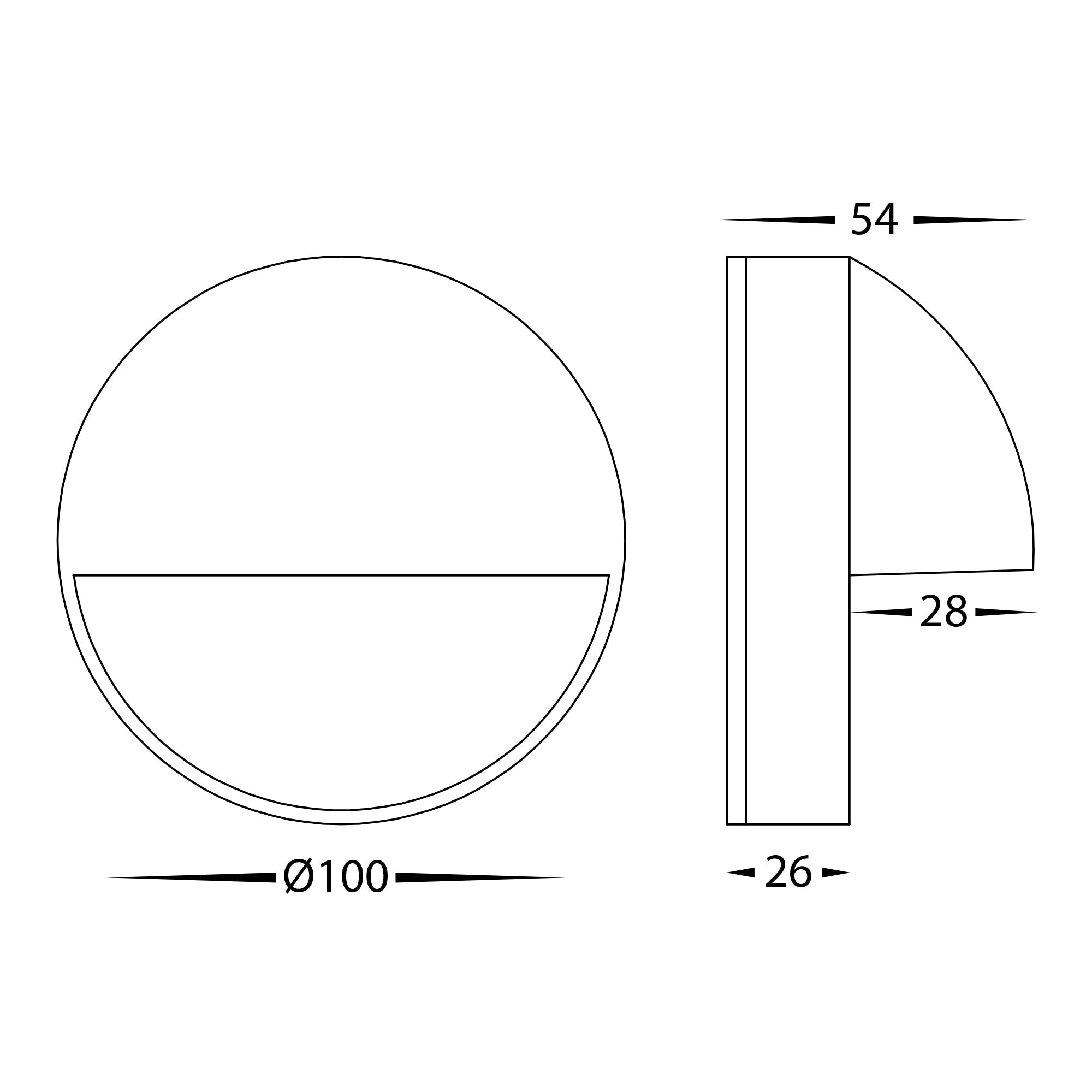 HV2928T-WHT-12V | HV2928T-WHT-240V - Veko White Step Lights with Eyelid