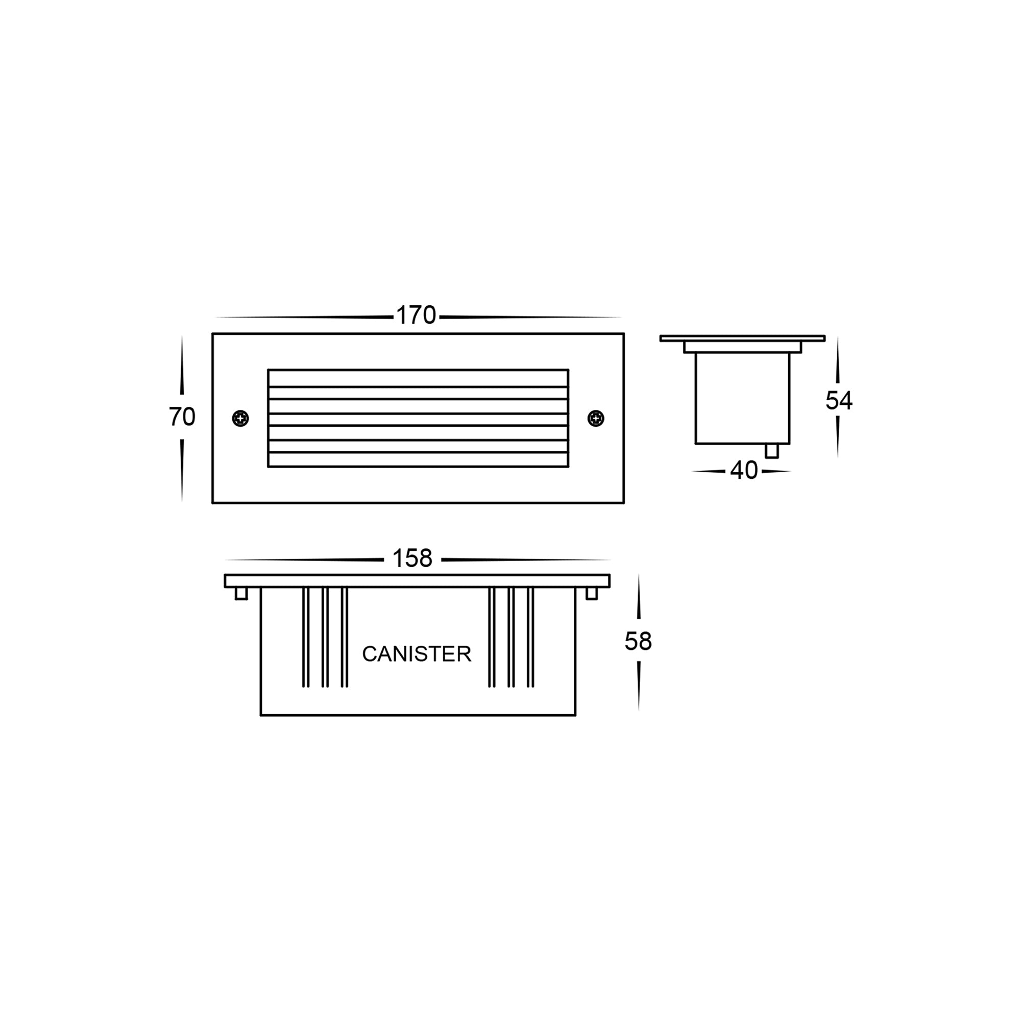 HV3006T-BLK-12V | HV3006T-BLK-240V - Bata Black 6w LED Brick Light