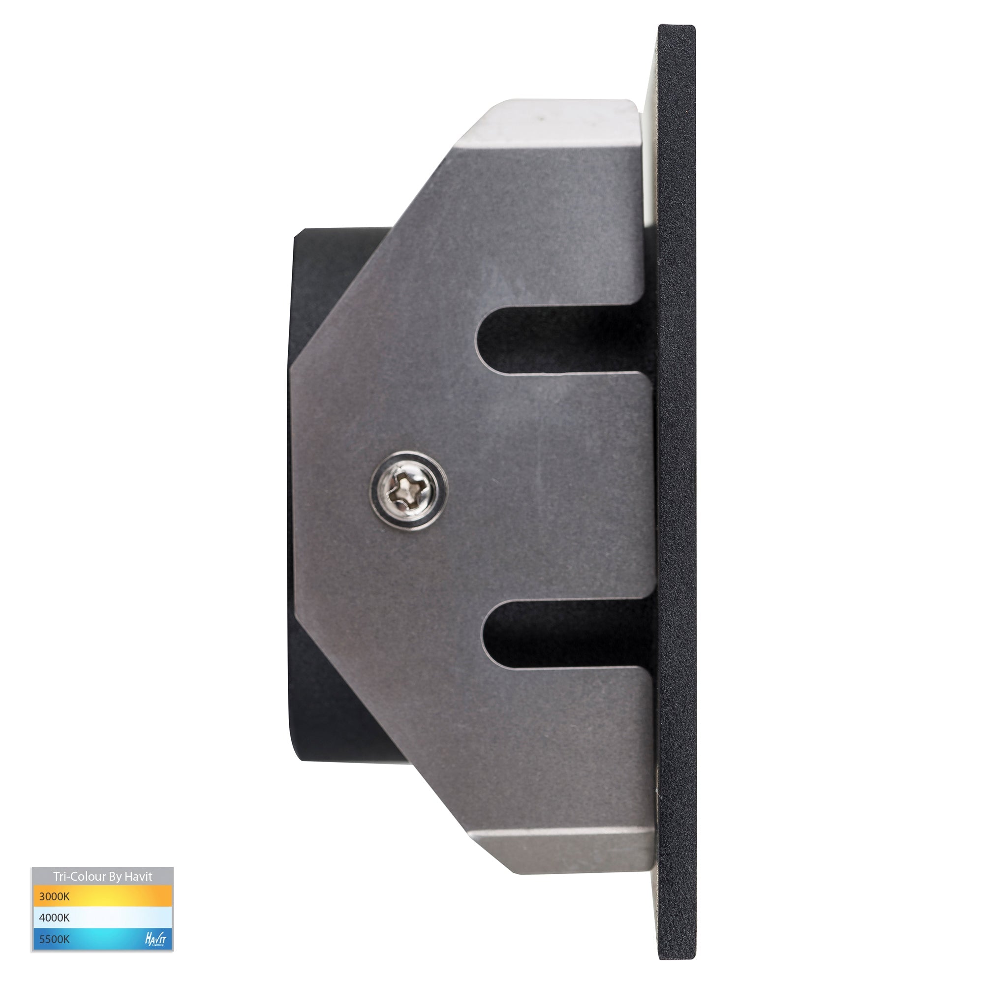 HV3215T-BLK-12V - Reces Black Square TRI Colour Recessed LED Step Light