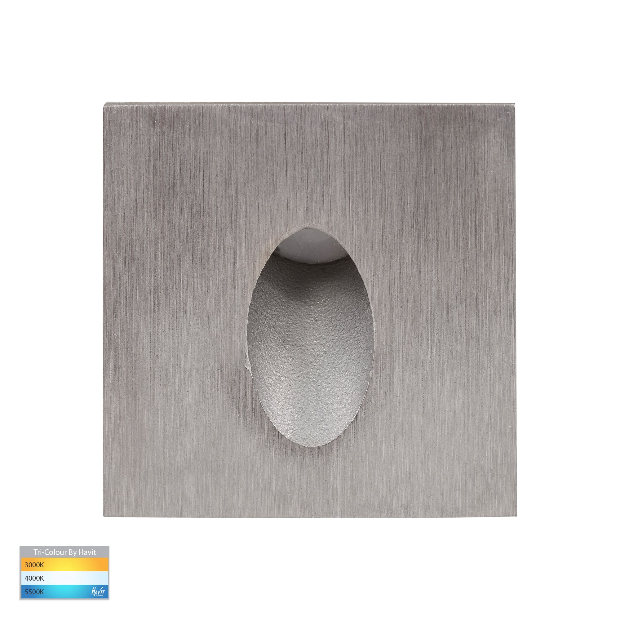 HV3216T-SS316-12V - Mini Reces 316 Stainless Steel Square TRI Colour Recessed LED Step Light