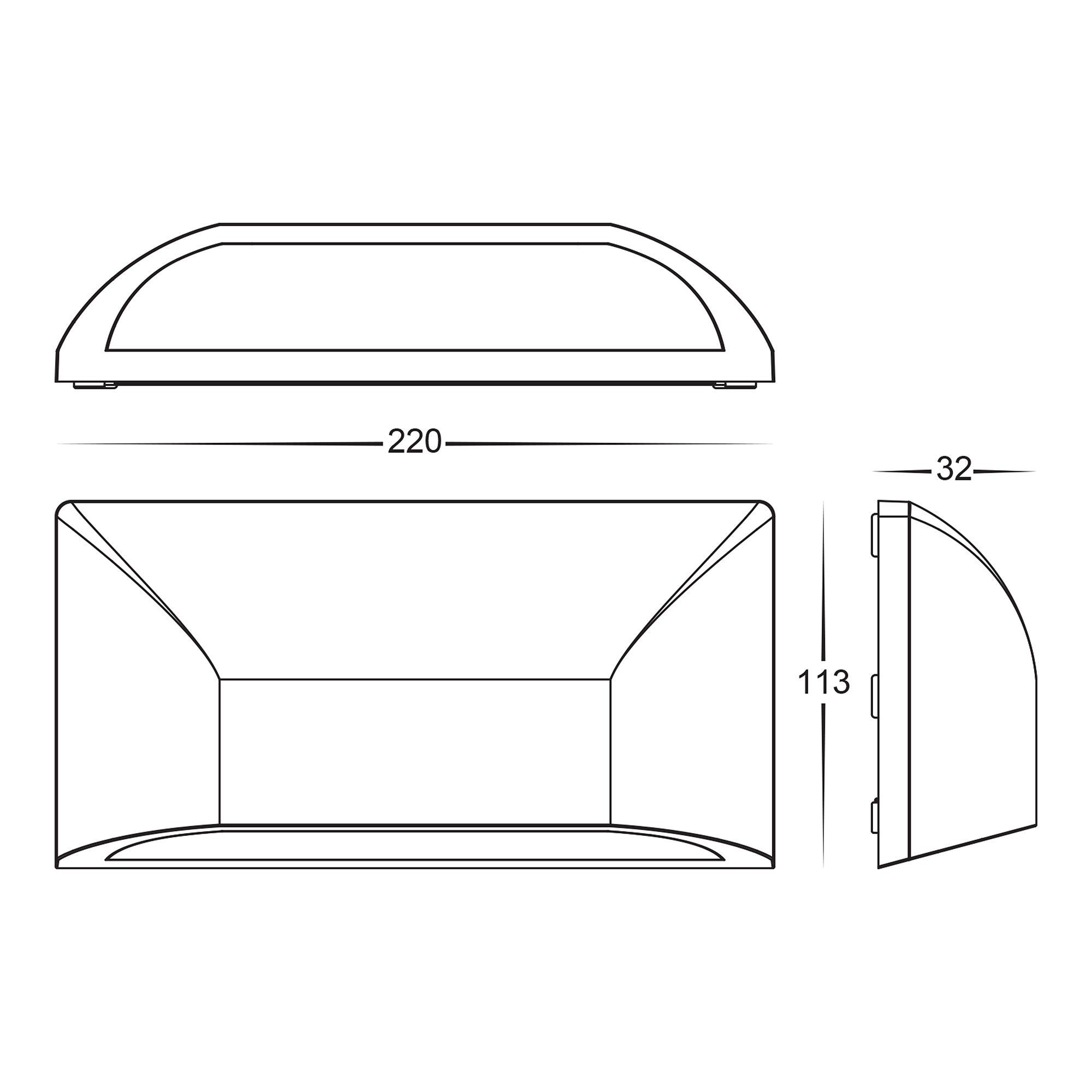 HV3225T-BLK - Seevive Polycarbonate Black LED Step Light