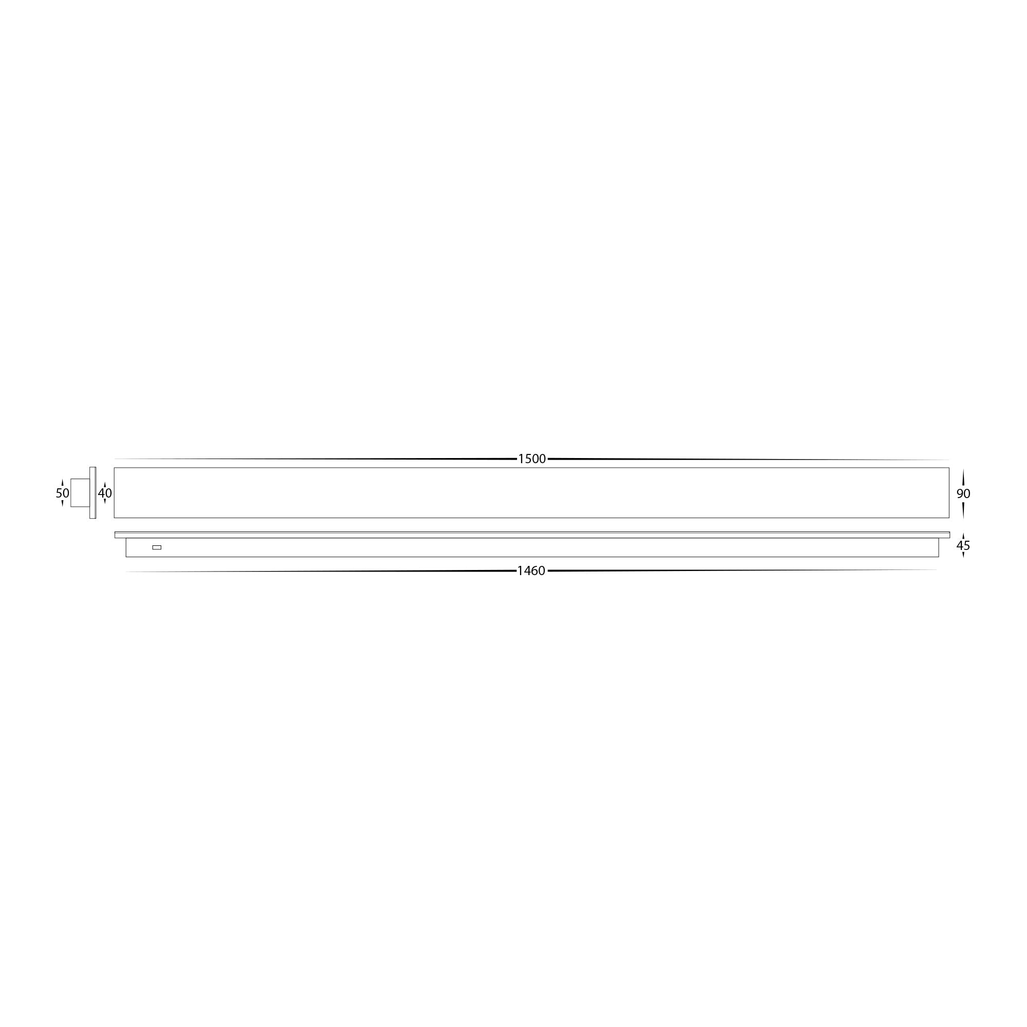 HV3576T-WHT - Barline Shadow Aluminium White 1500mm Wall Light