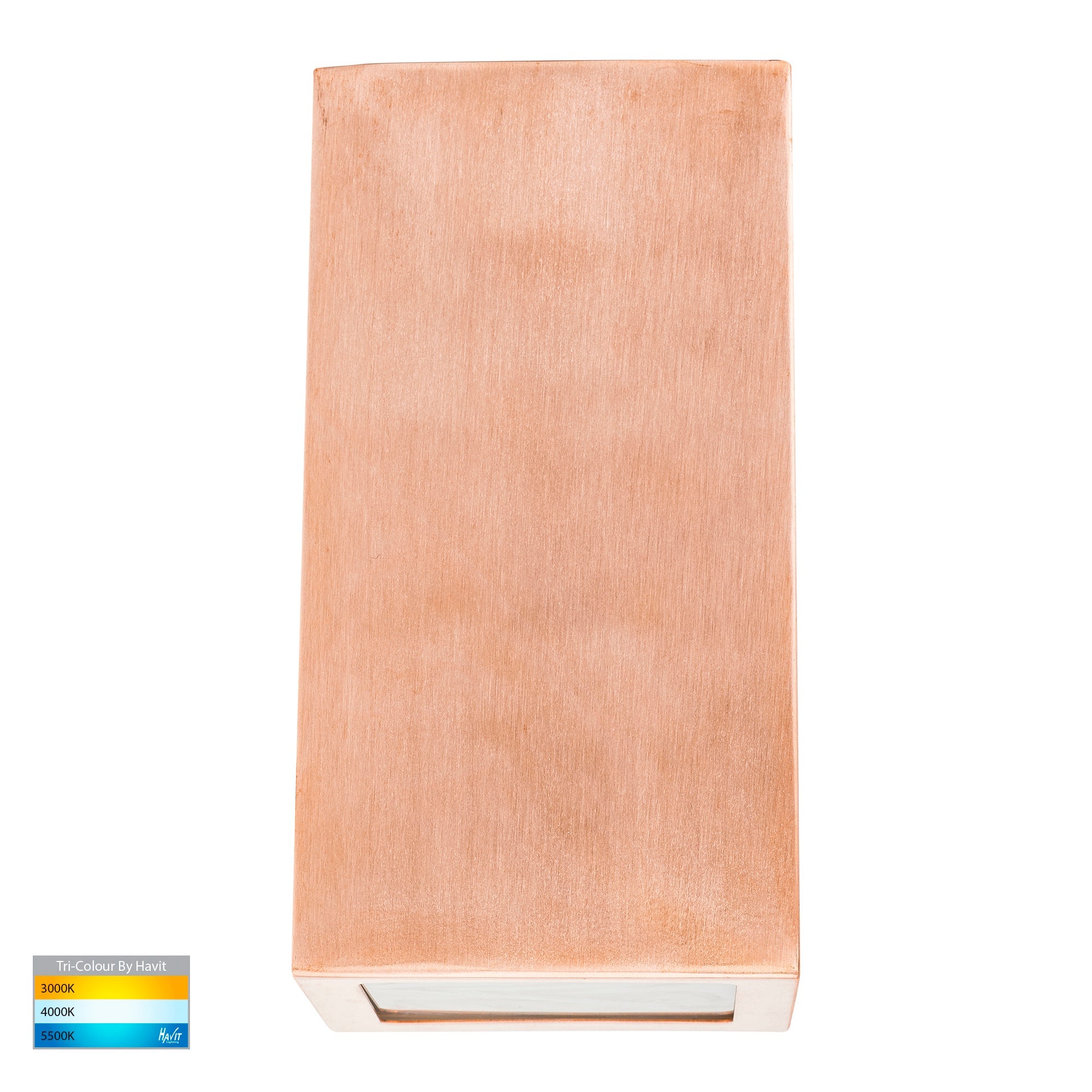 HV3601T-CP - Taper Copper TRI Colour LED Wedge Wall Light