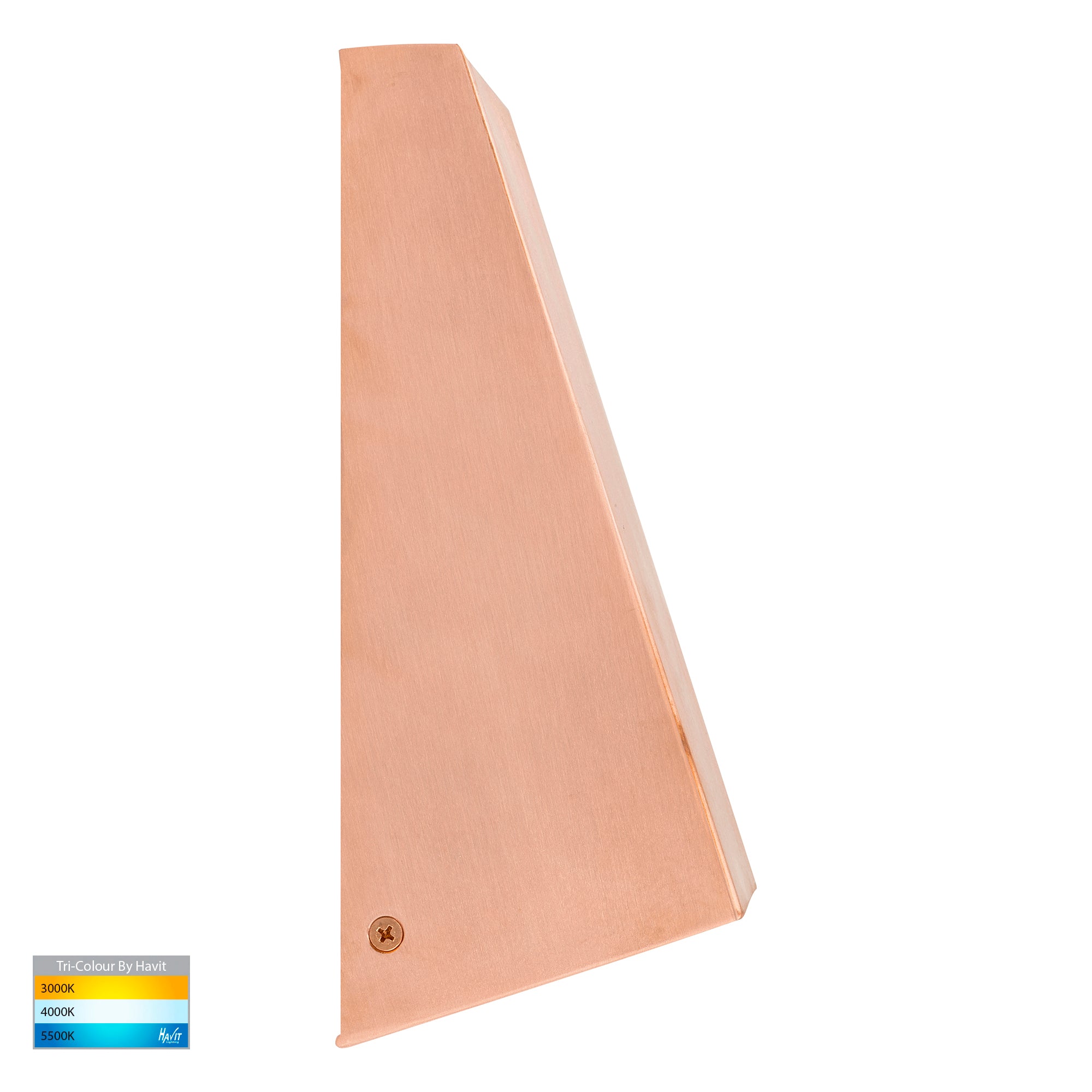 HV3601T-CP - Taper Copper TRI Colour LED Wedge Wall Light
