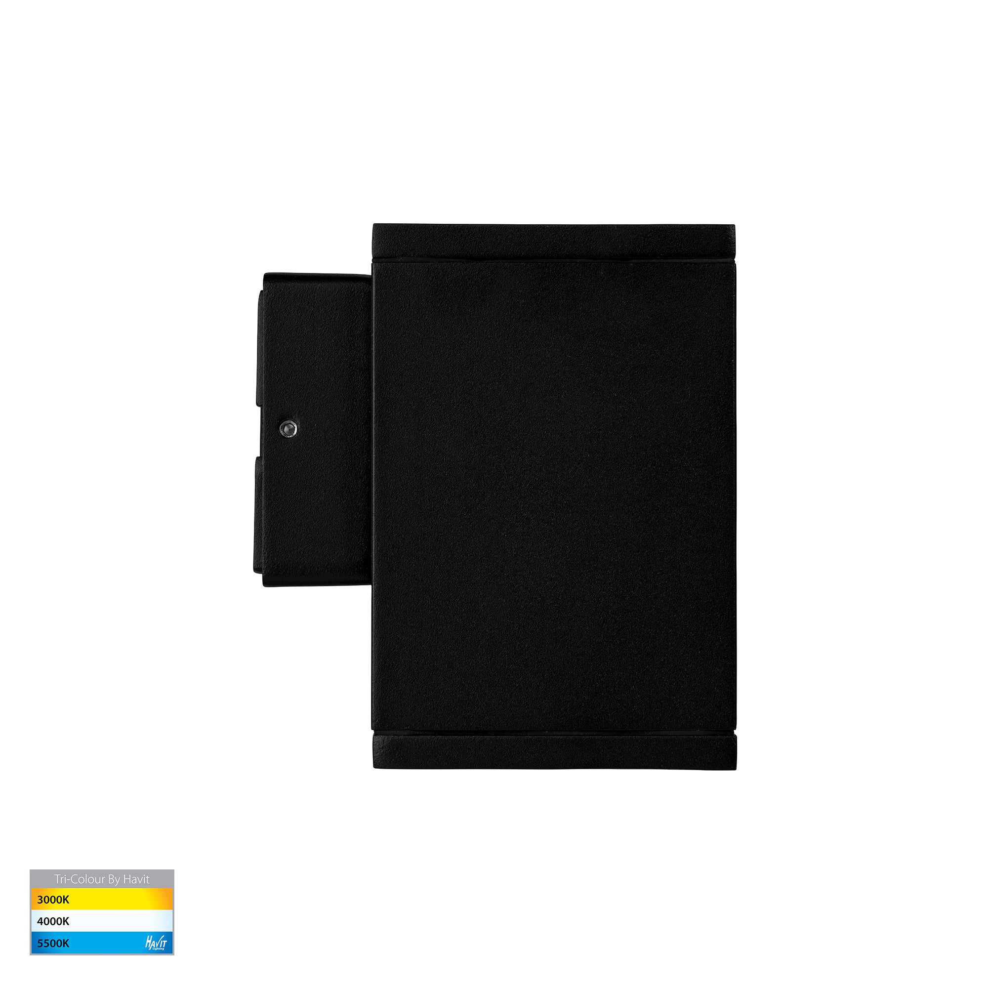 HV3623T-BLK - Quadru Square Black TRI Colour Fixed Down LED Wall Light