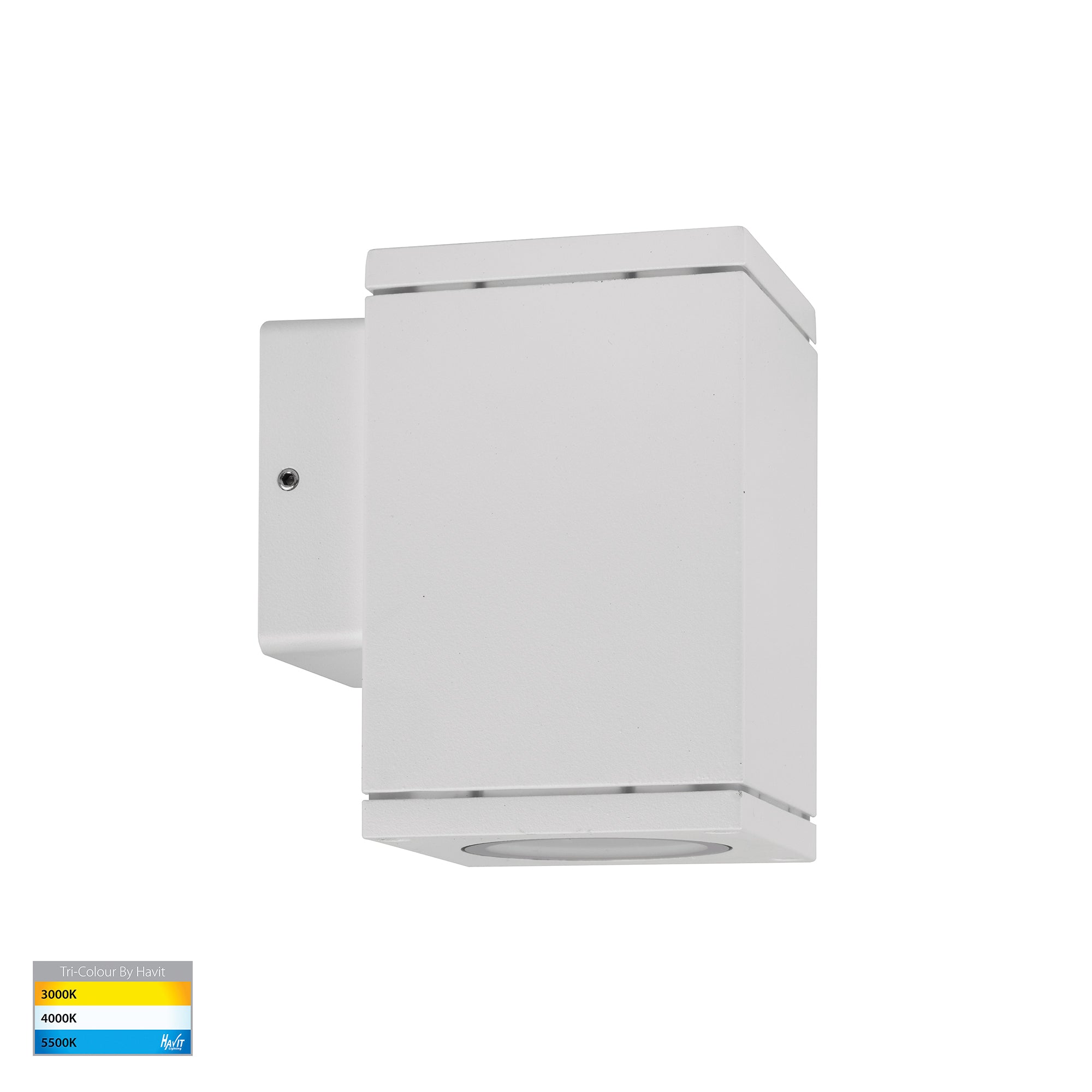 HV3623T-WHT - Quadru Square White TRI Colour Fixed Down LED Wall Light