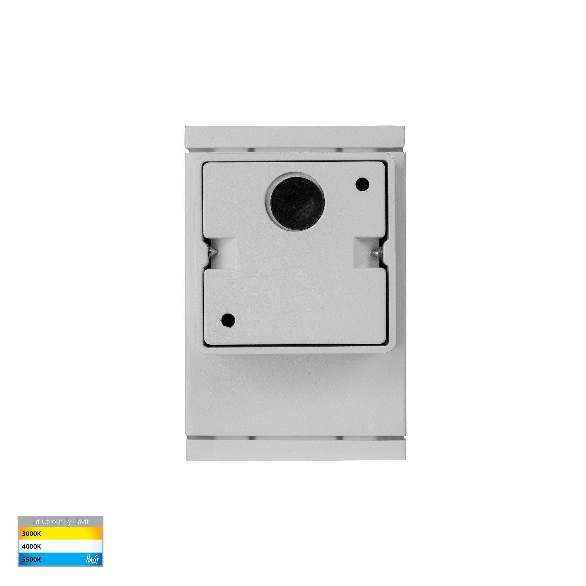 HV3623T-WHT - Quadru Square White TRI Colour Fixed Down LED Wall Light