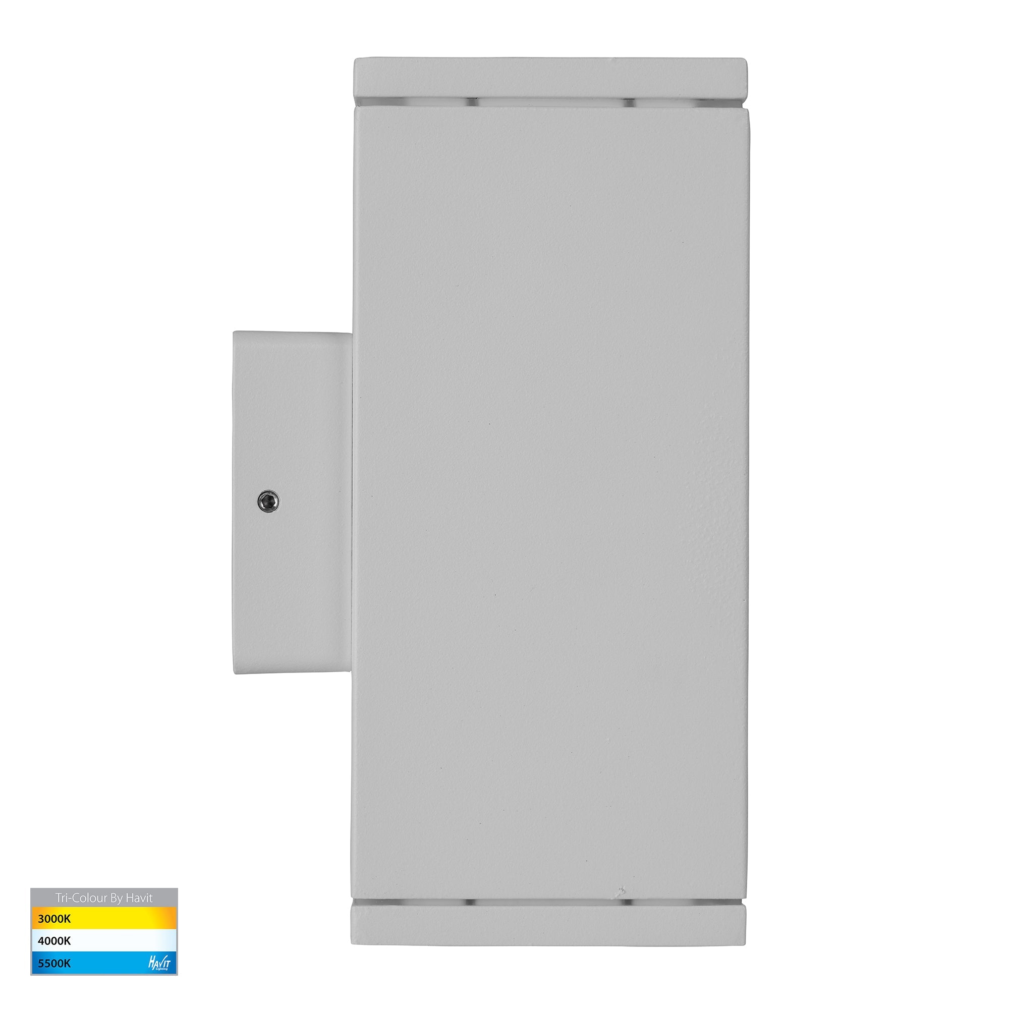 HV3624T-WHT - Quadru Square White TRI Colour Up & Down LED Wall Light